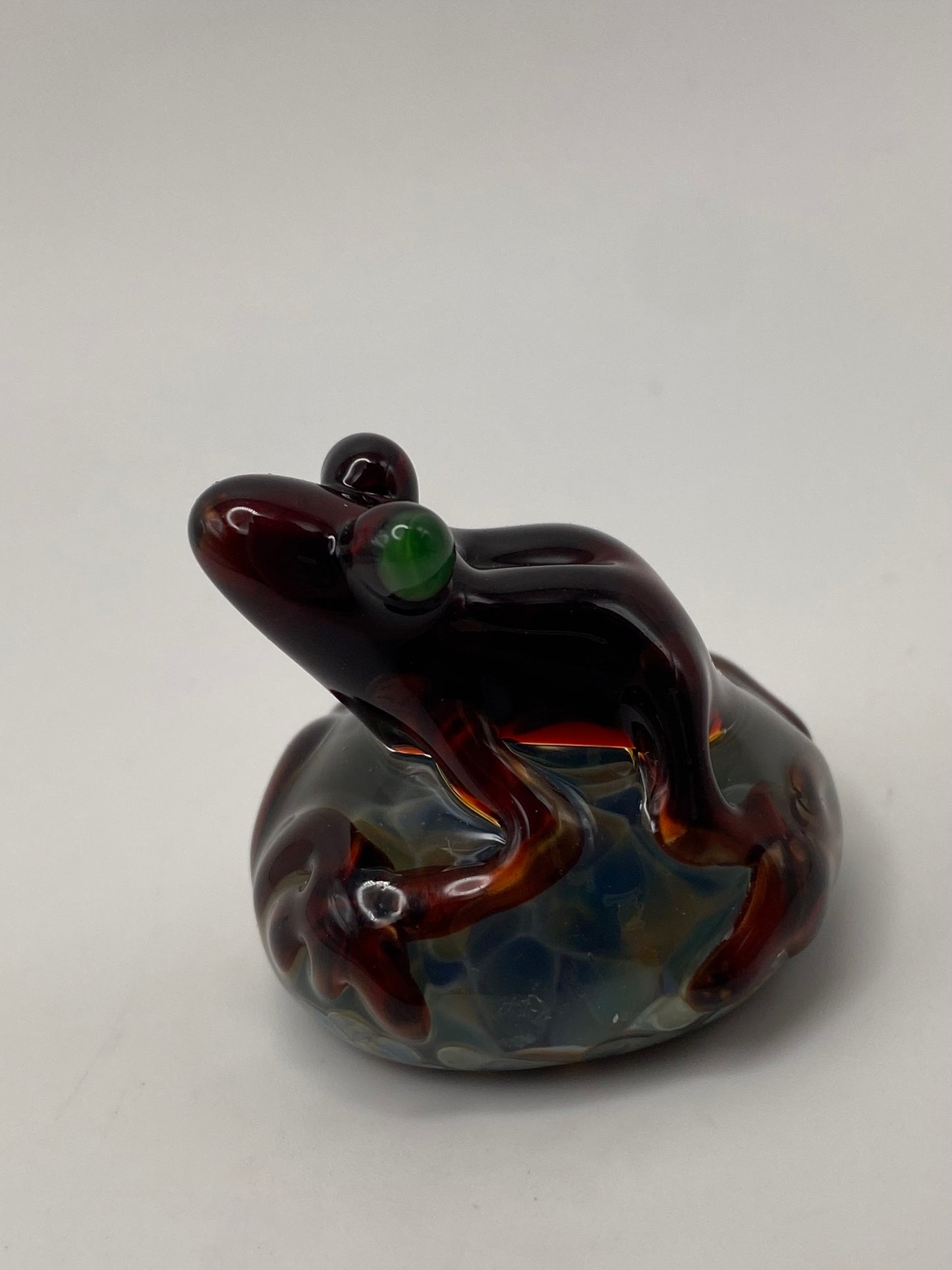 Frog on Small Rock - Electrum/red
