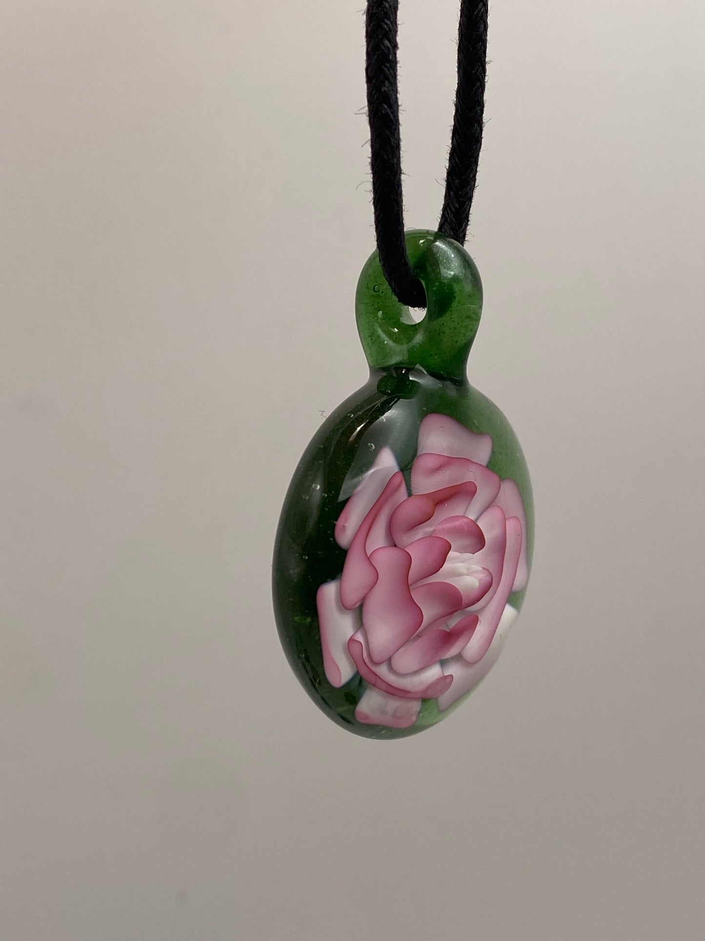 Flower Implosion Pendant - Gold Fume - w/ White Stamen and Green Stardust