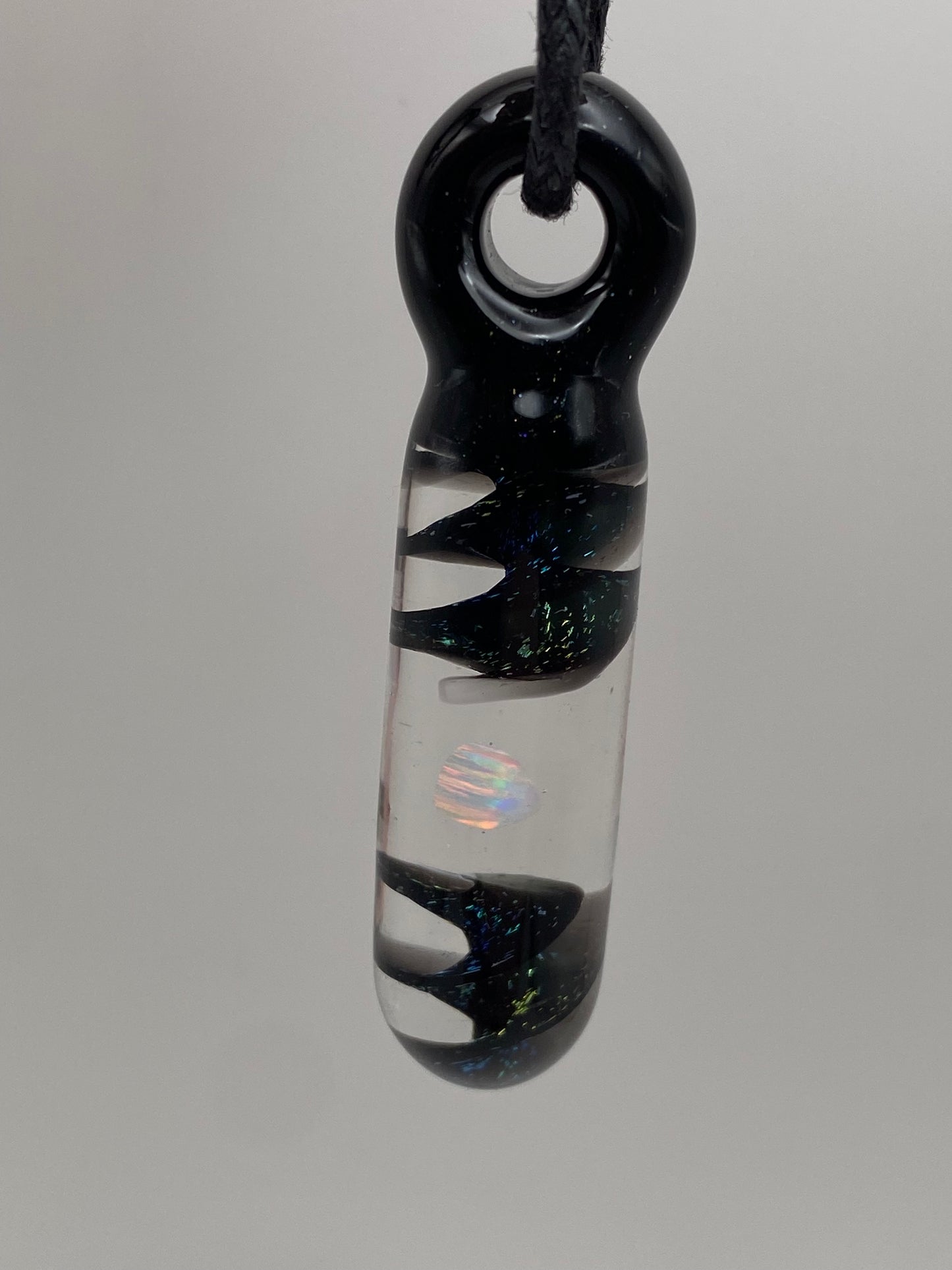 Opal Pendant - Blue/Green Dichroic Swirl