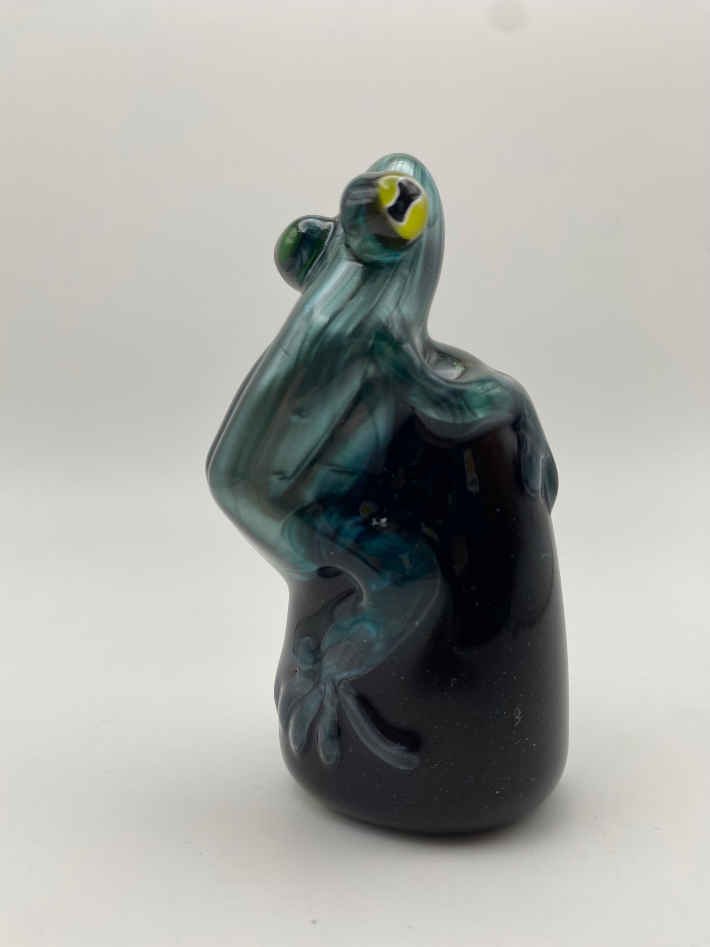 Frog on Dichroic Rock - Neptunium w/ blue stardust