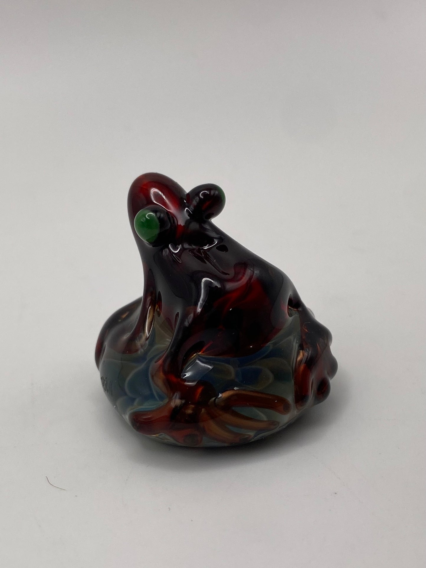 Frog on Small Rock - Electrum/red