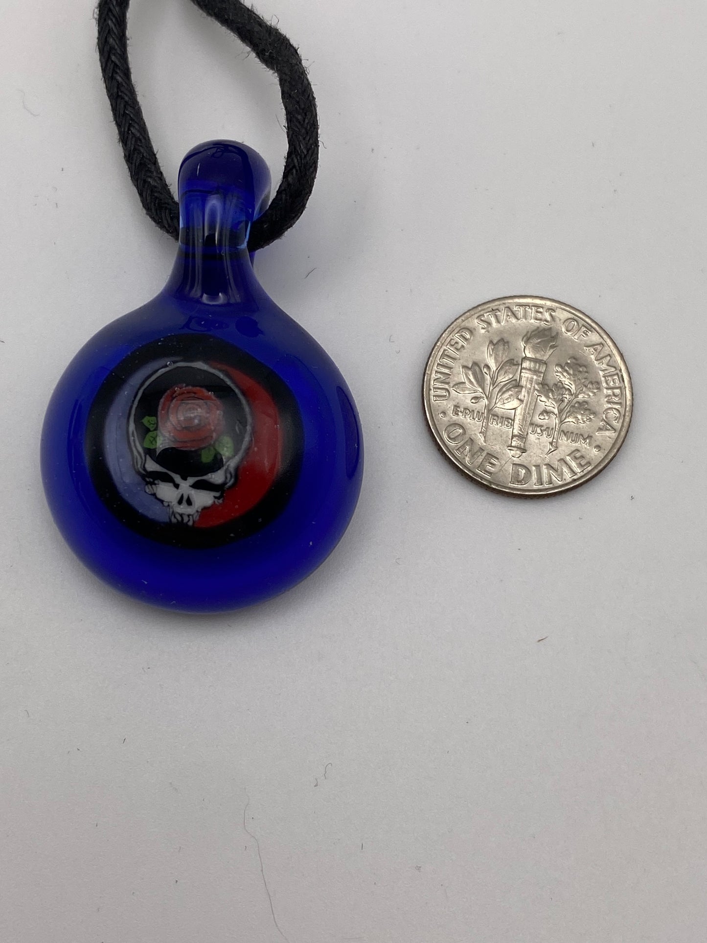 Grateful Dead Rose Stealie Pendant - Lite Cobalt