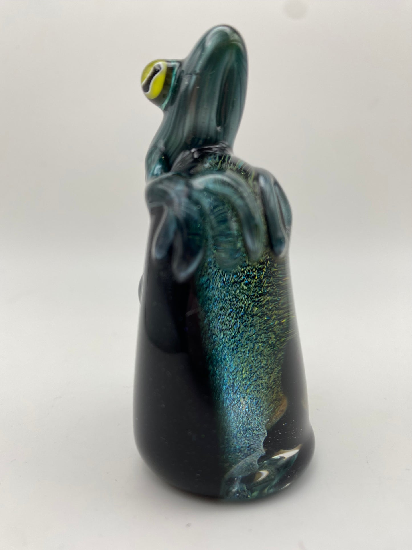 Frog on Dichroic Rock - Neptunium w/ blue stardust