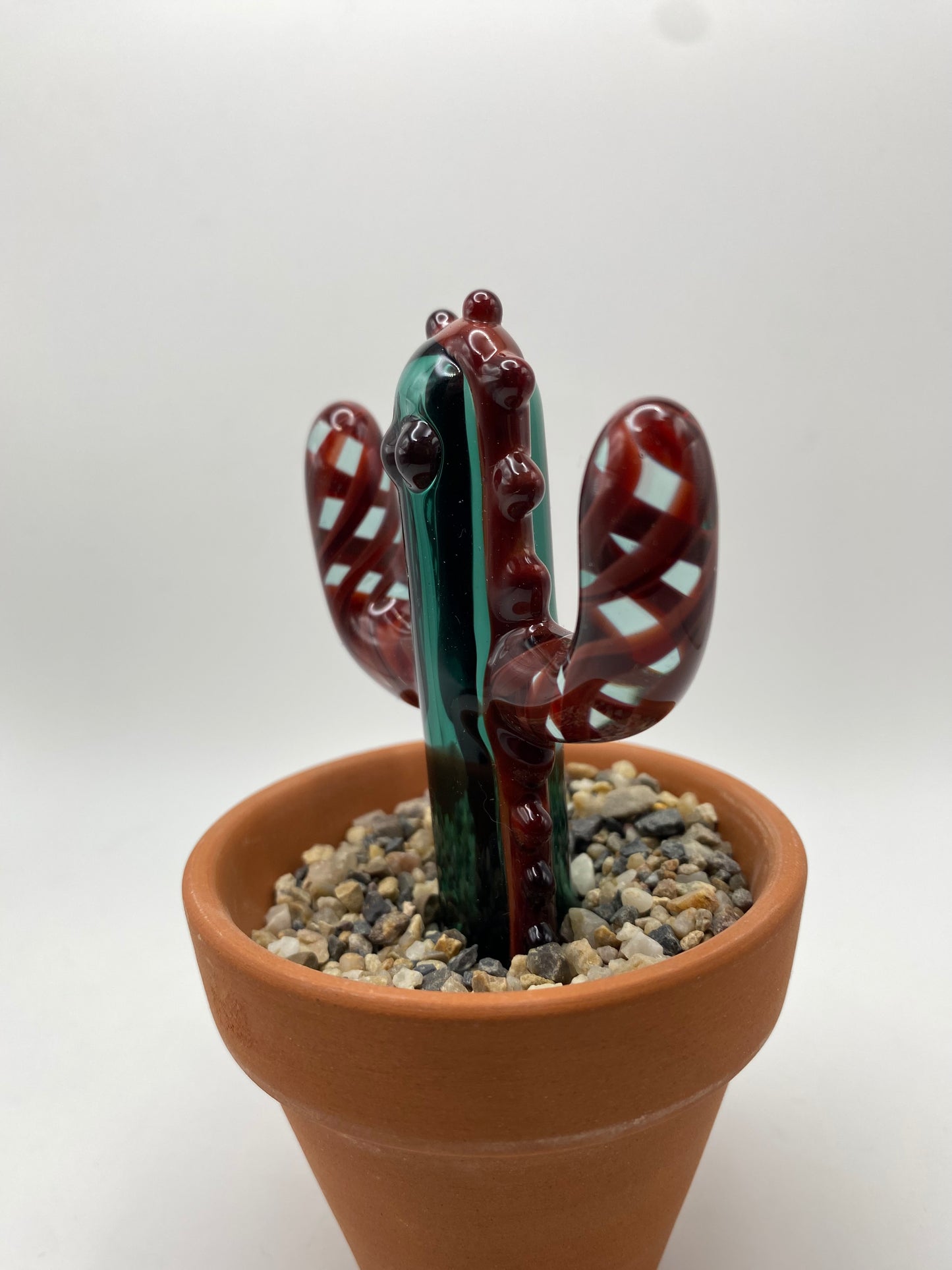 Cactus Sculpture - Ruby & Teal