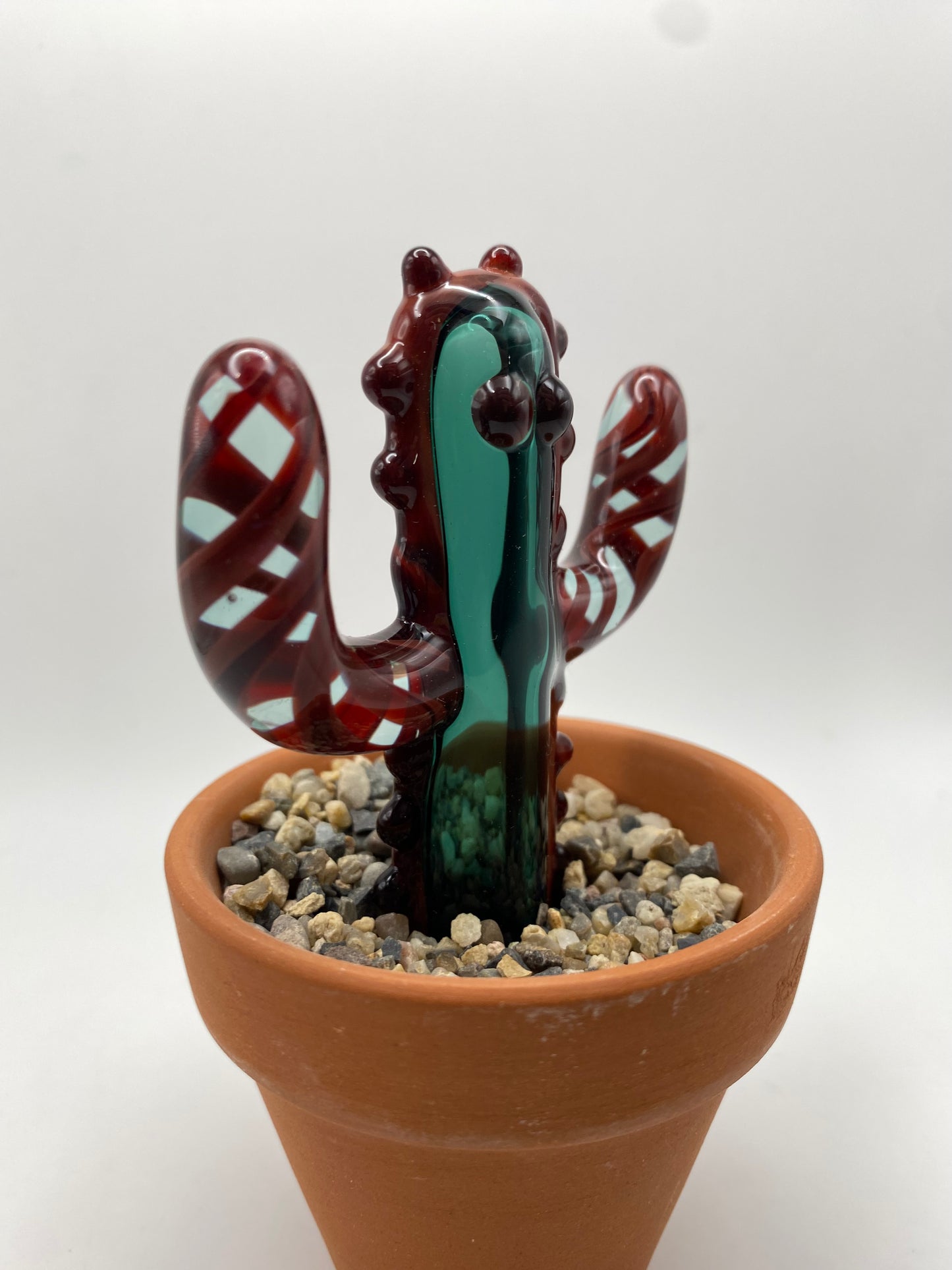 Cactus Sculpture - Ruby & Teal
