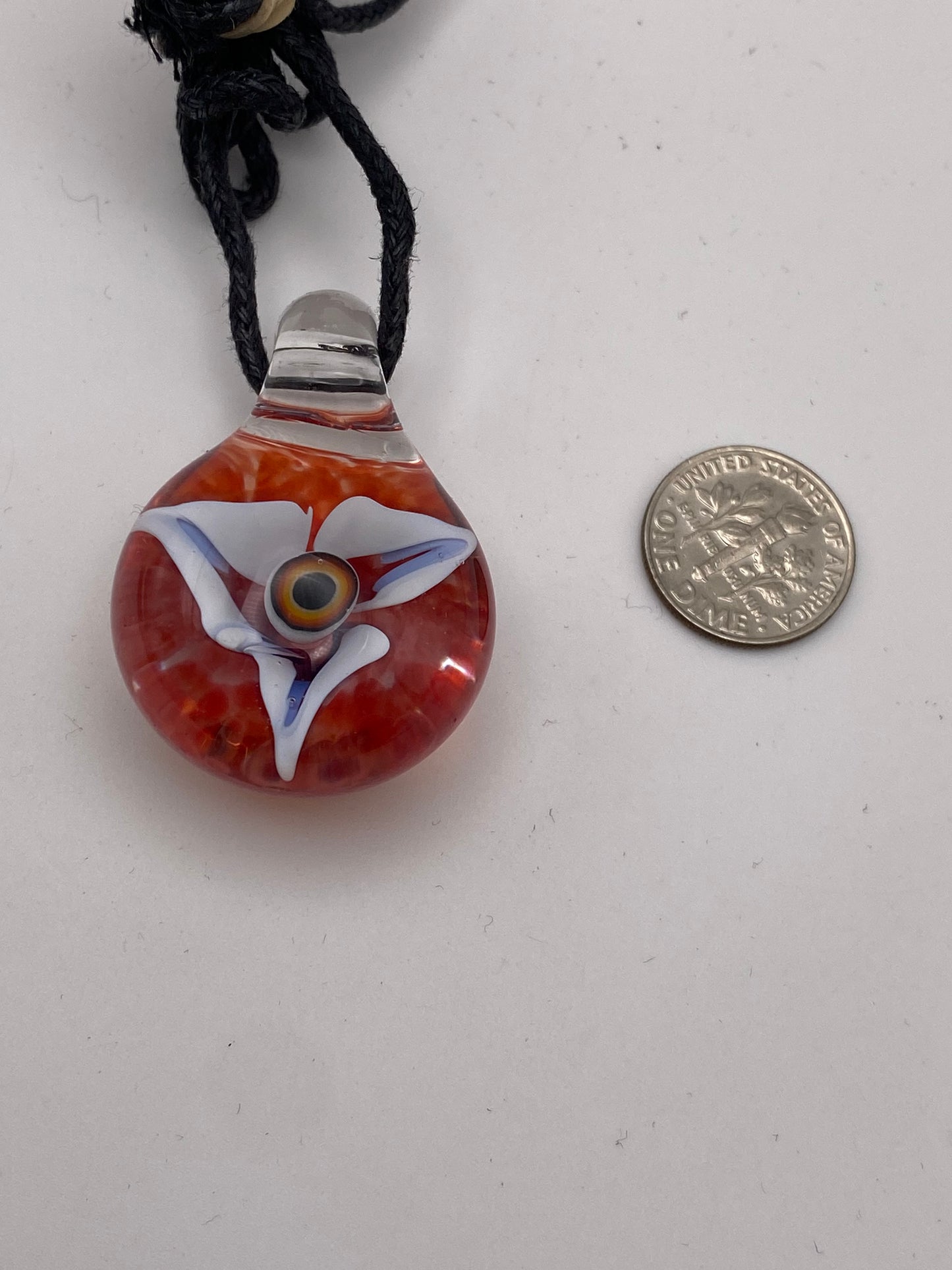 Eyeball Flower Pendant - Rainbow w/ White/Blue Flower