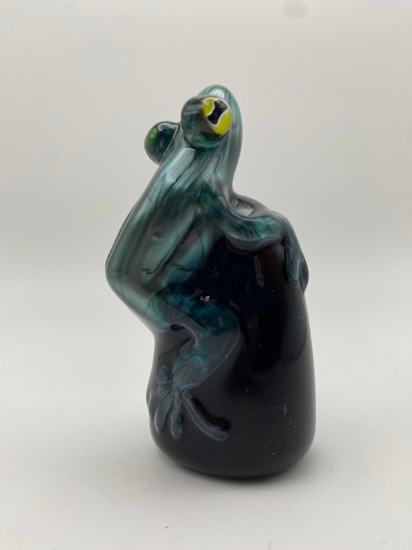 Frog on Dichroic Rock - Neptunium w/ blue stardust