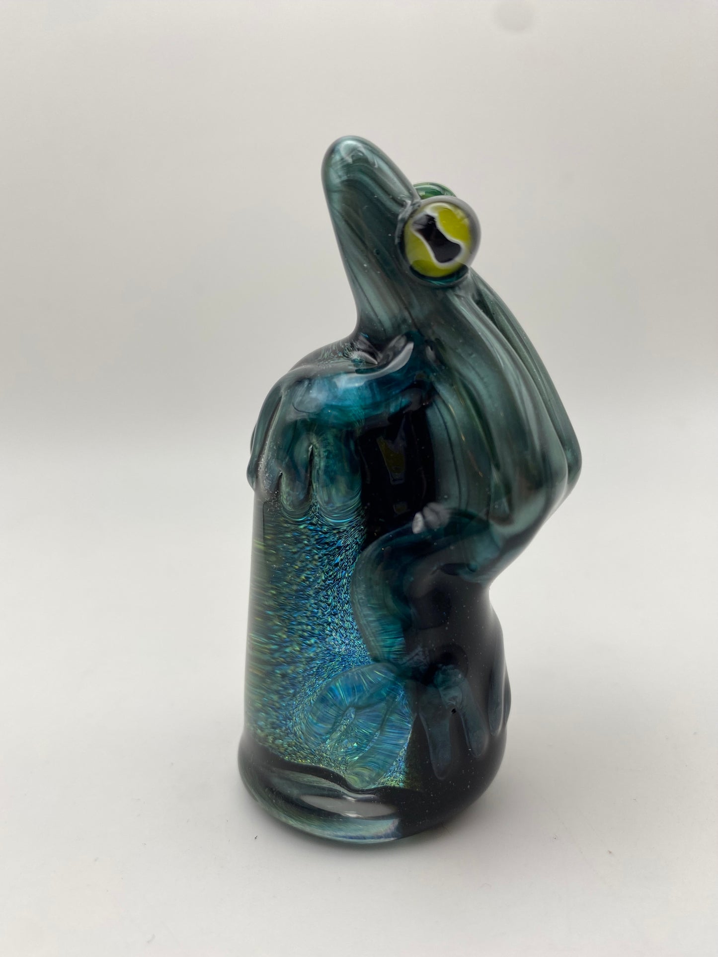Frog on Dichroic Rock - Neptunium w/ blue stardust