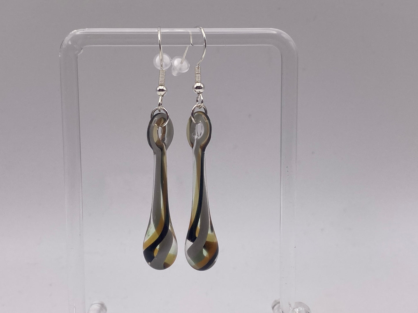 Drip Drop Earrings UV - Halloween Swirl 1