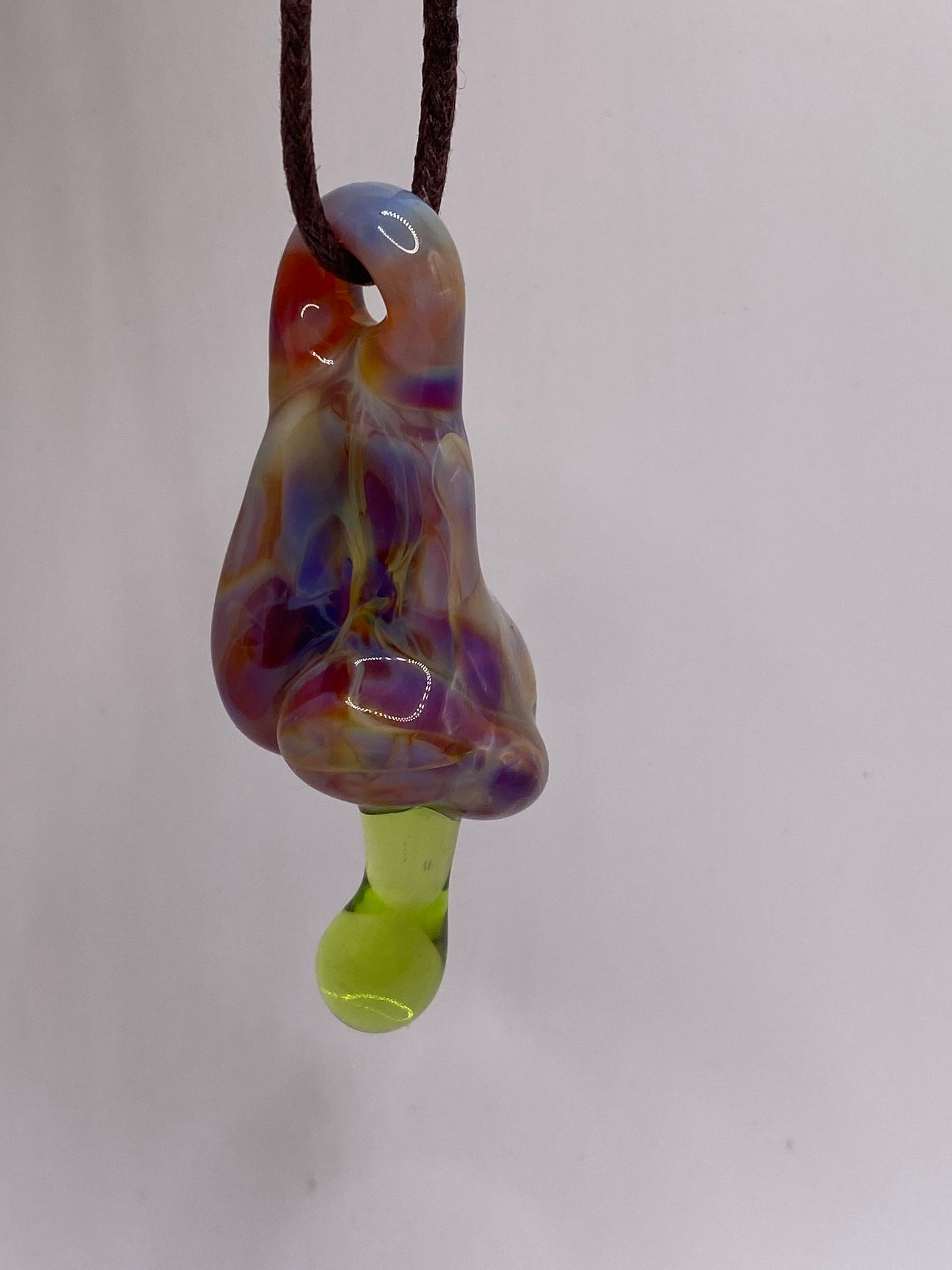 Drippy Schnozzle Pendant - Amber Purple w/ Absinthe