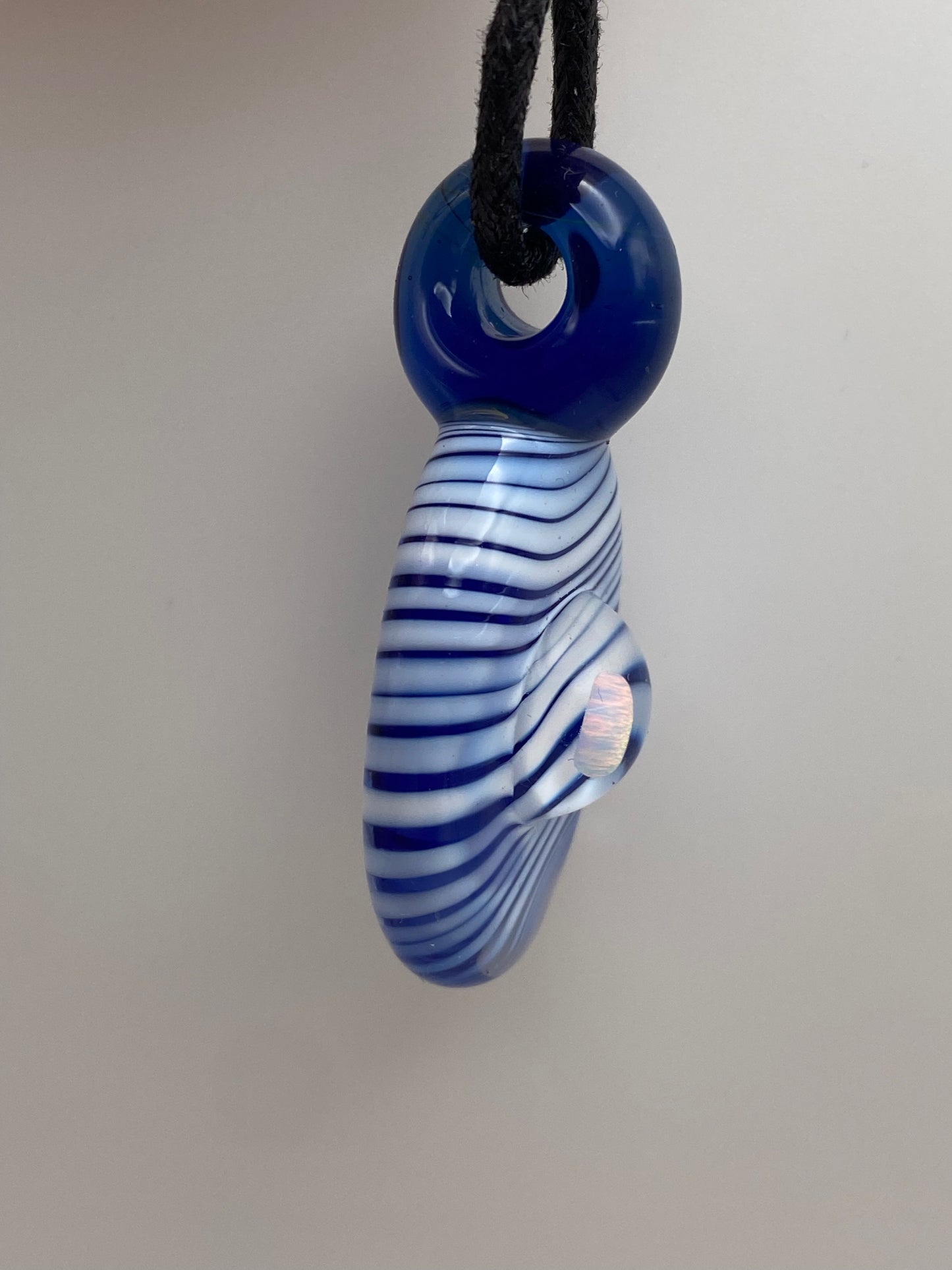 Opal Pendant - Blue and White Swirl