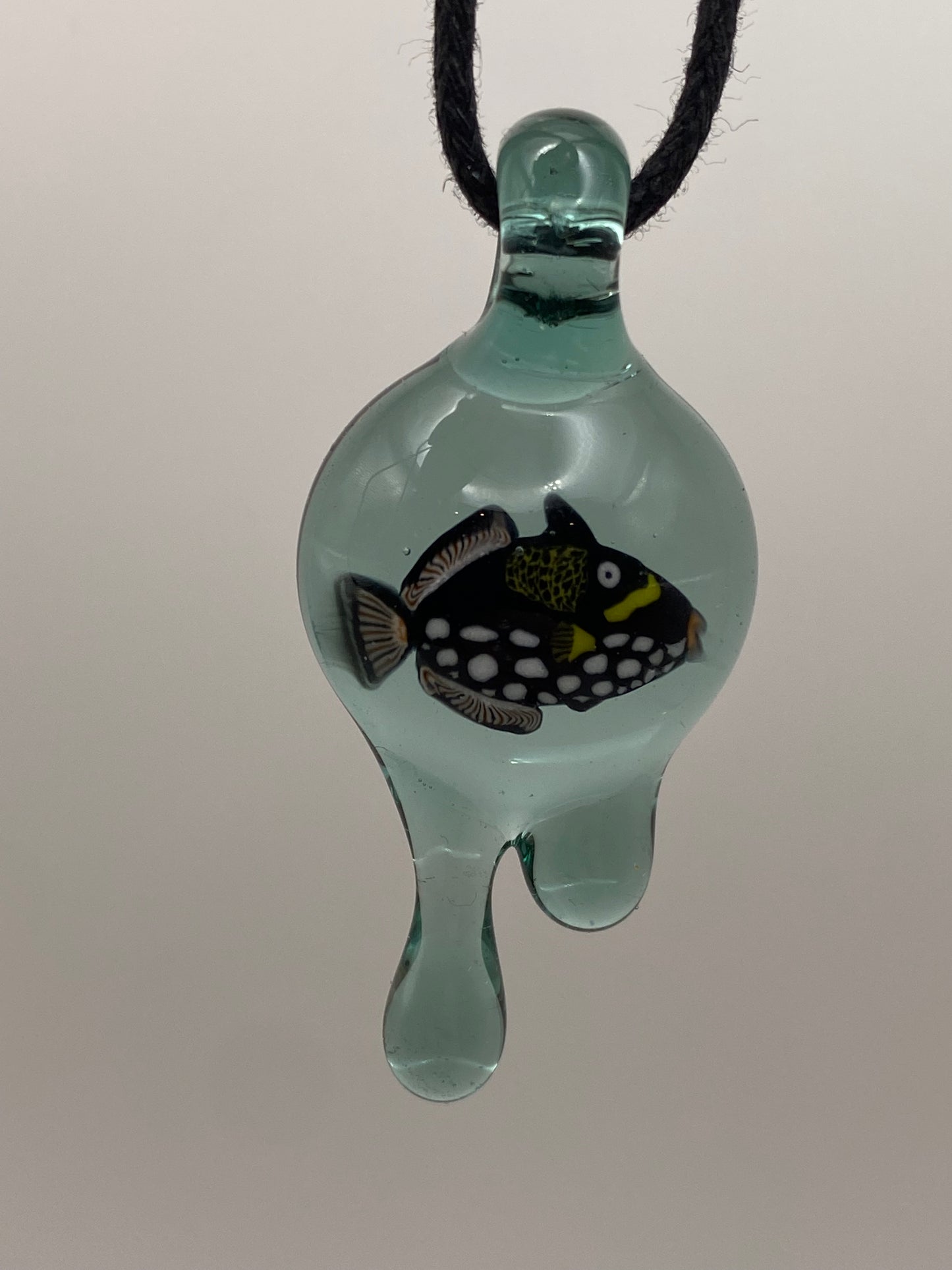 Cowfish Pendant - Teal Drips