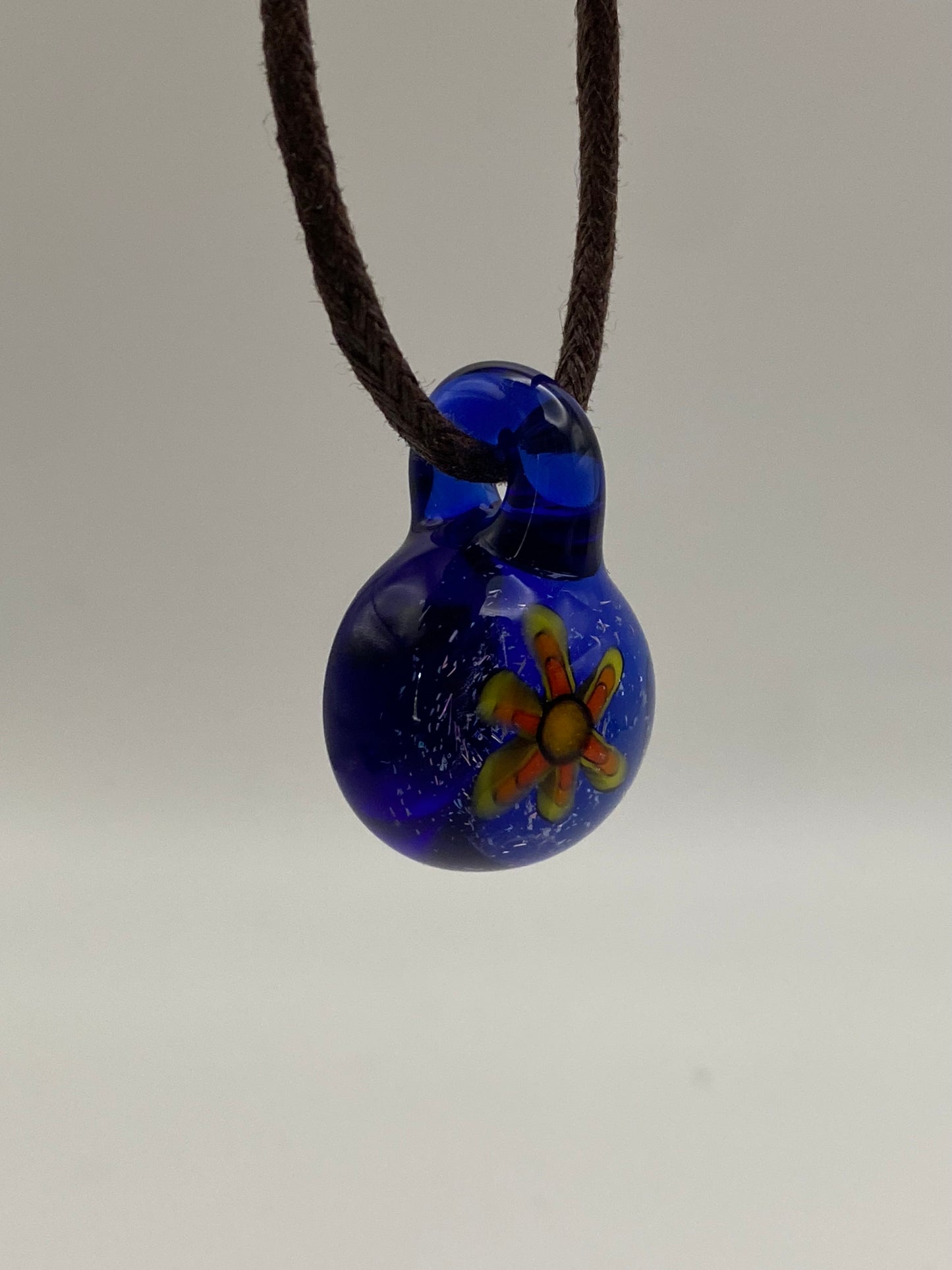 Psychedelic Flower Pendant - Lite Cobalt