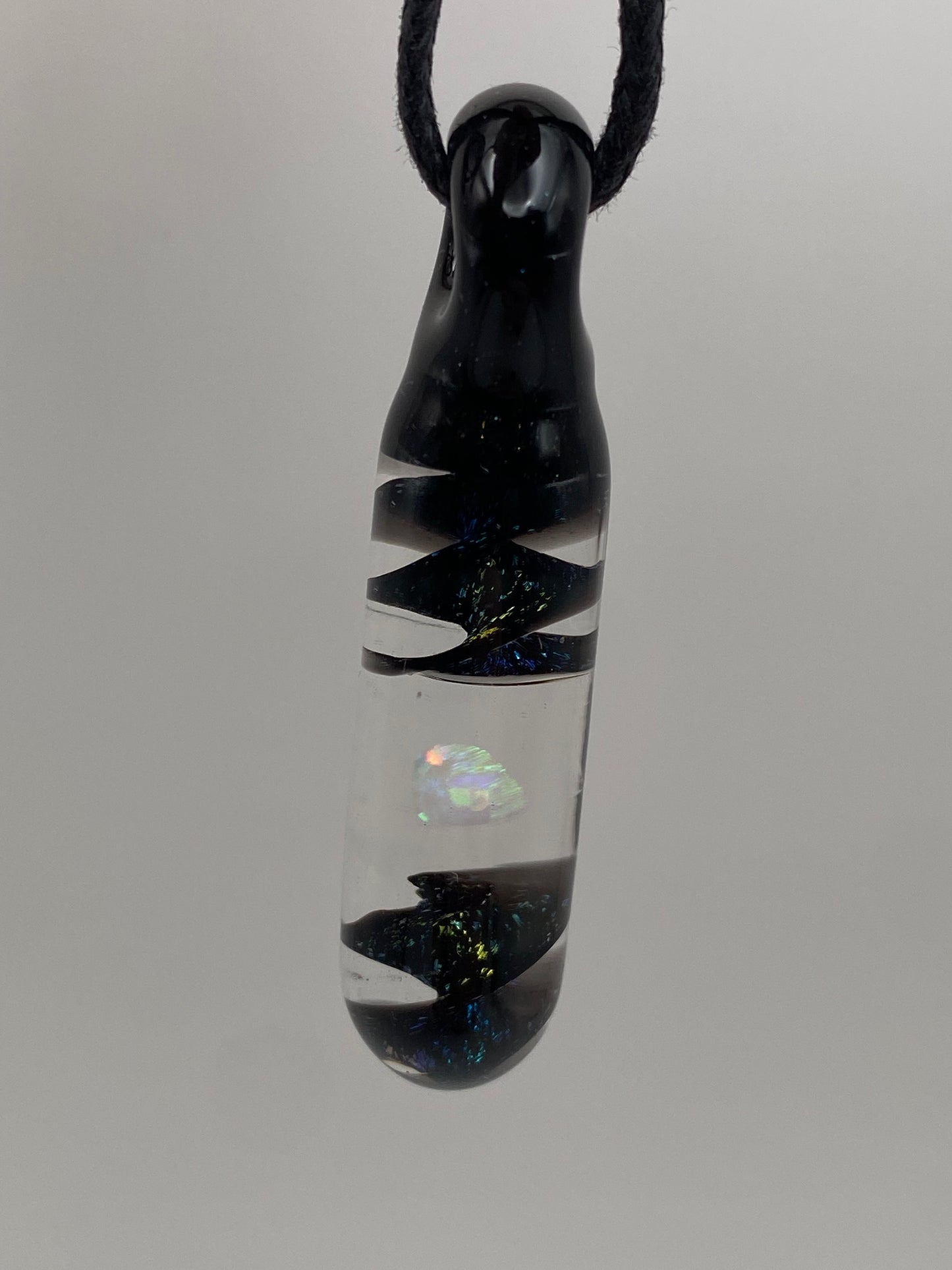 Opal Pendant - Blue/Green Dichroic Swirl