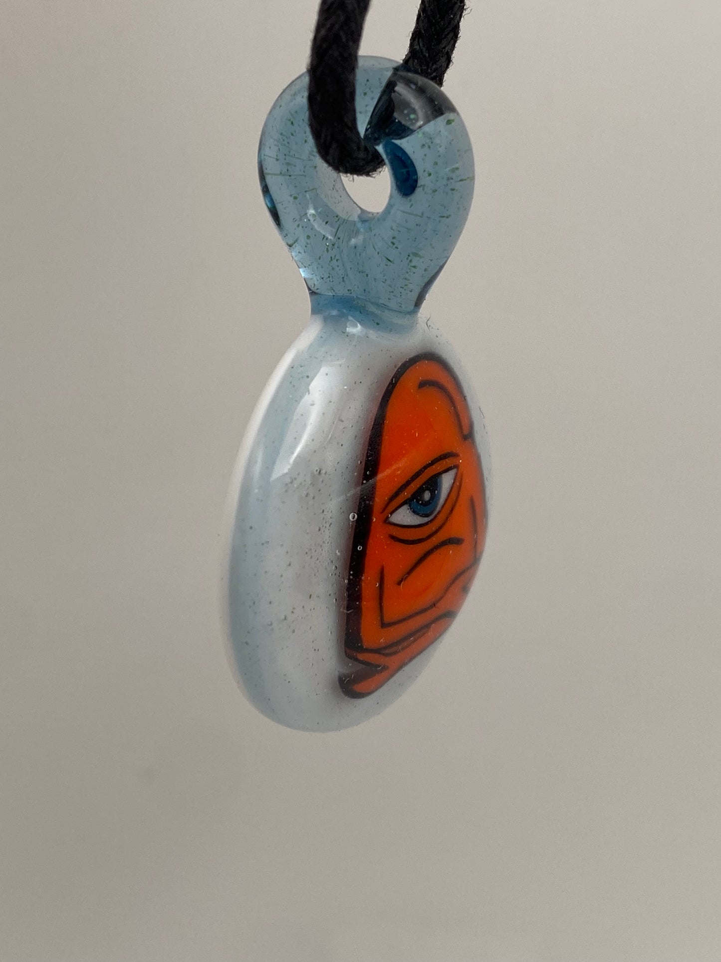 Grumpy Cyclops Pendant - White/Blue Stardust