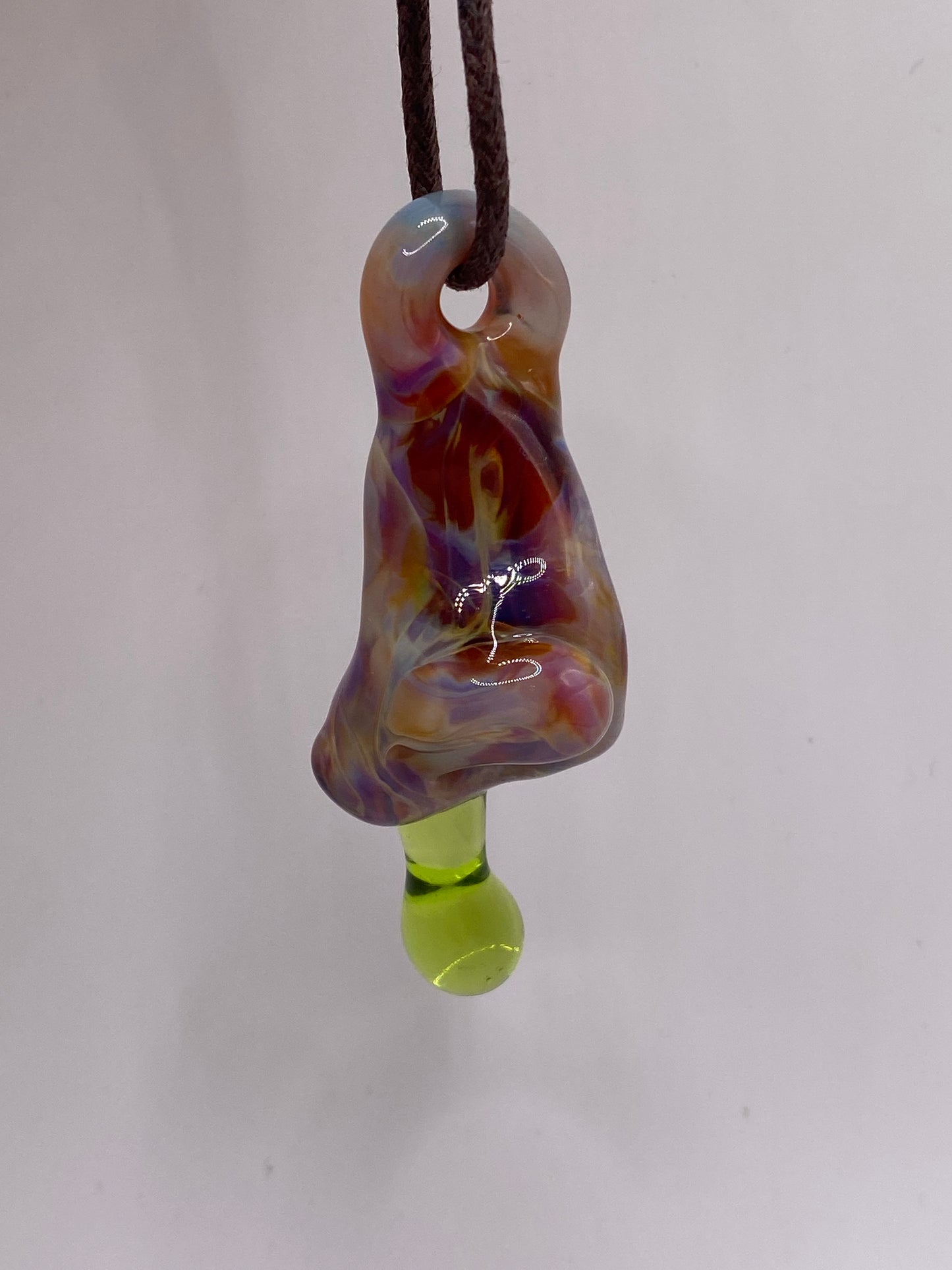 Drippy Schnozzle Pendant - Amber Purple w/ Absinthe