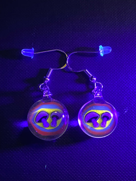 Mushroom Earrings UV