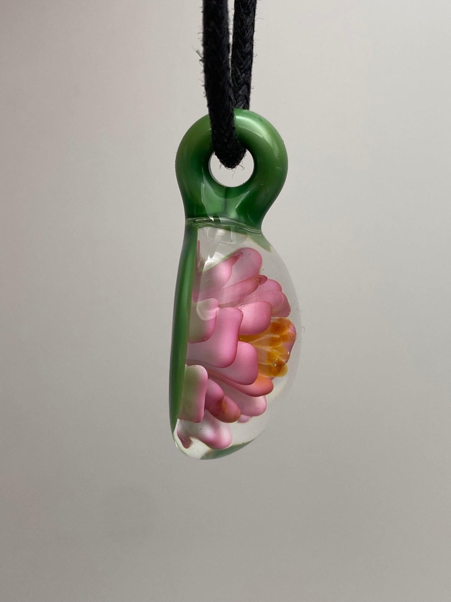 Flower Implosion Pendant - Gold Fume - w/ Yellow Stamen and Chromium