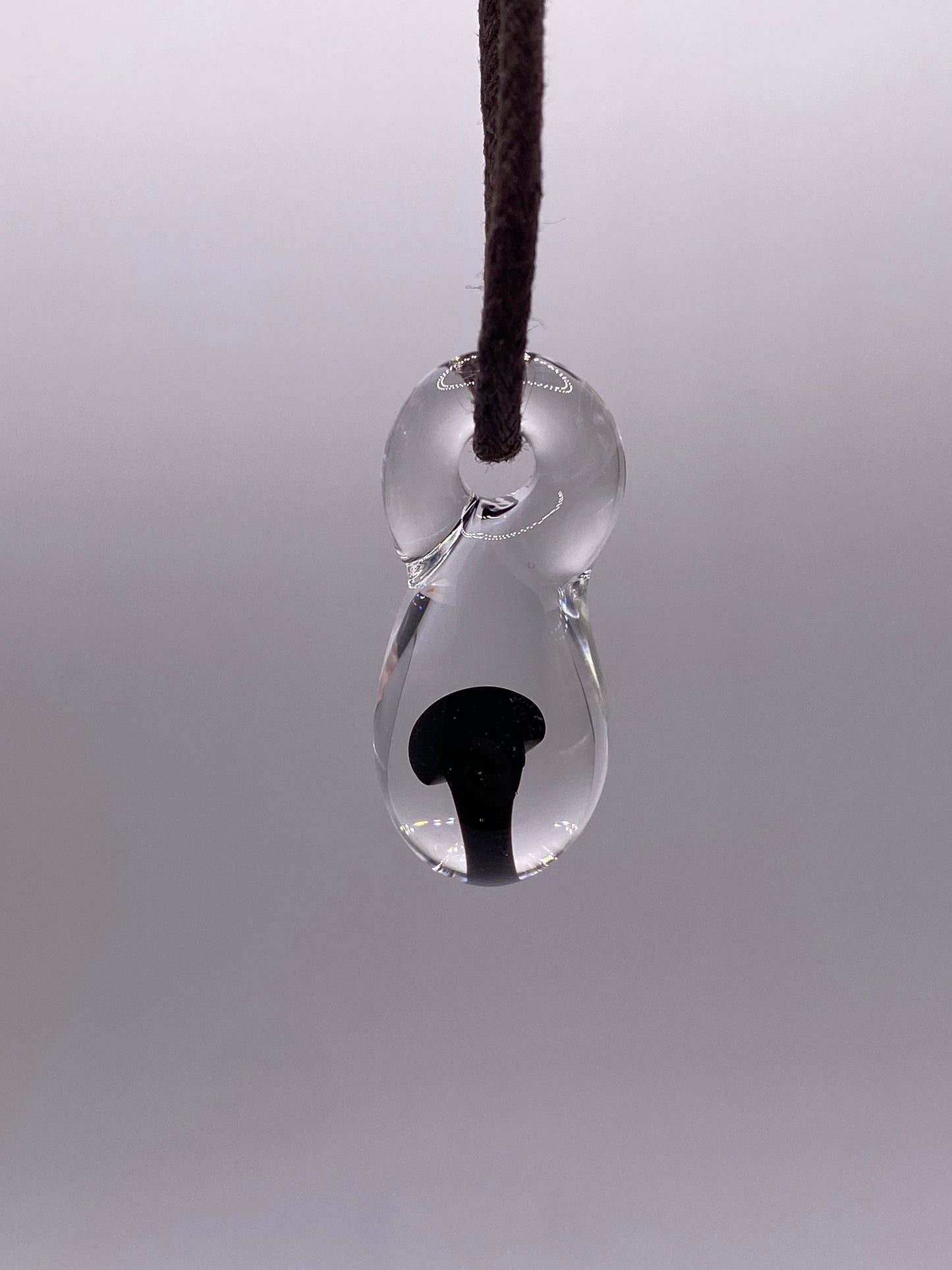 Mushroom Pendant - Jet Black