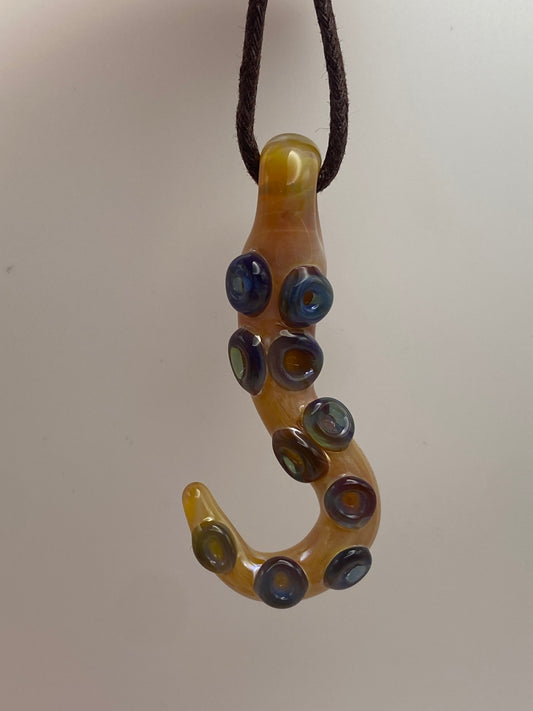 Tentacle Pendant - Butterscotch Blue Stardust