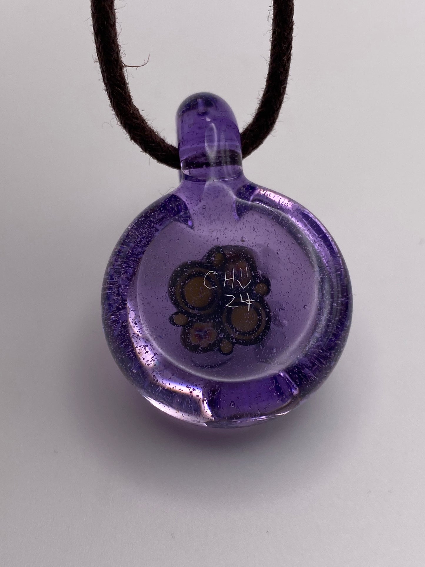 Rasta Coffee Cup Guy Dichroic Pendant - Purple