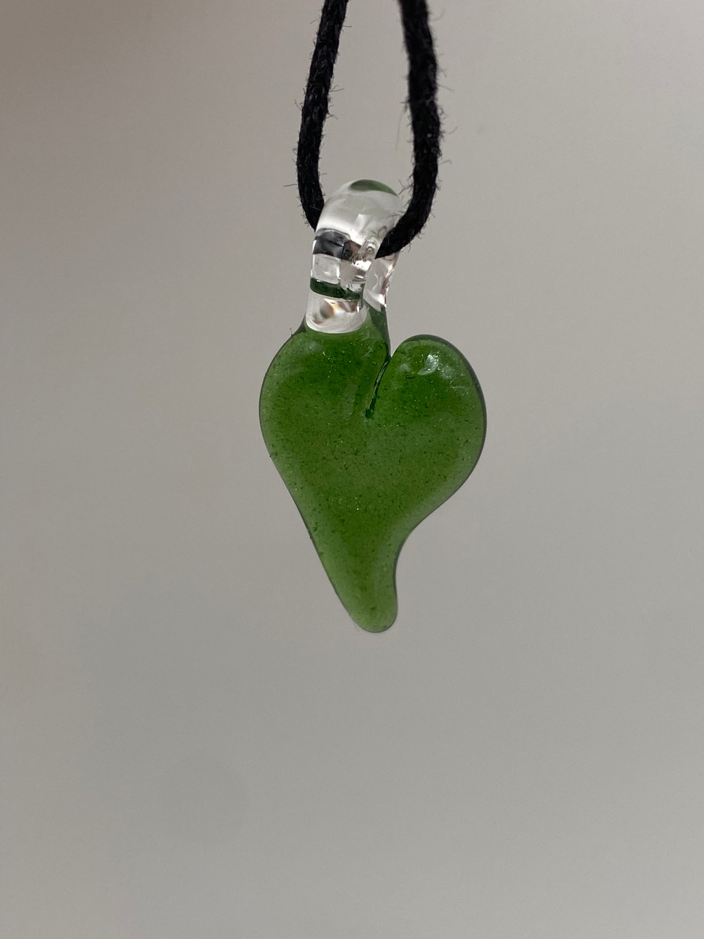 Mini Heart Pendant - Green Stardust