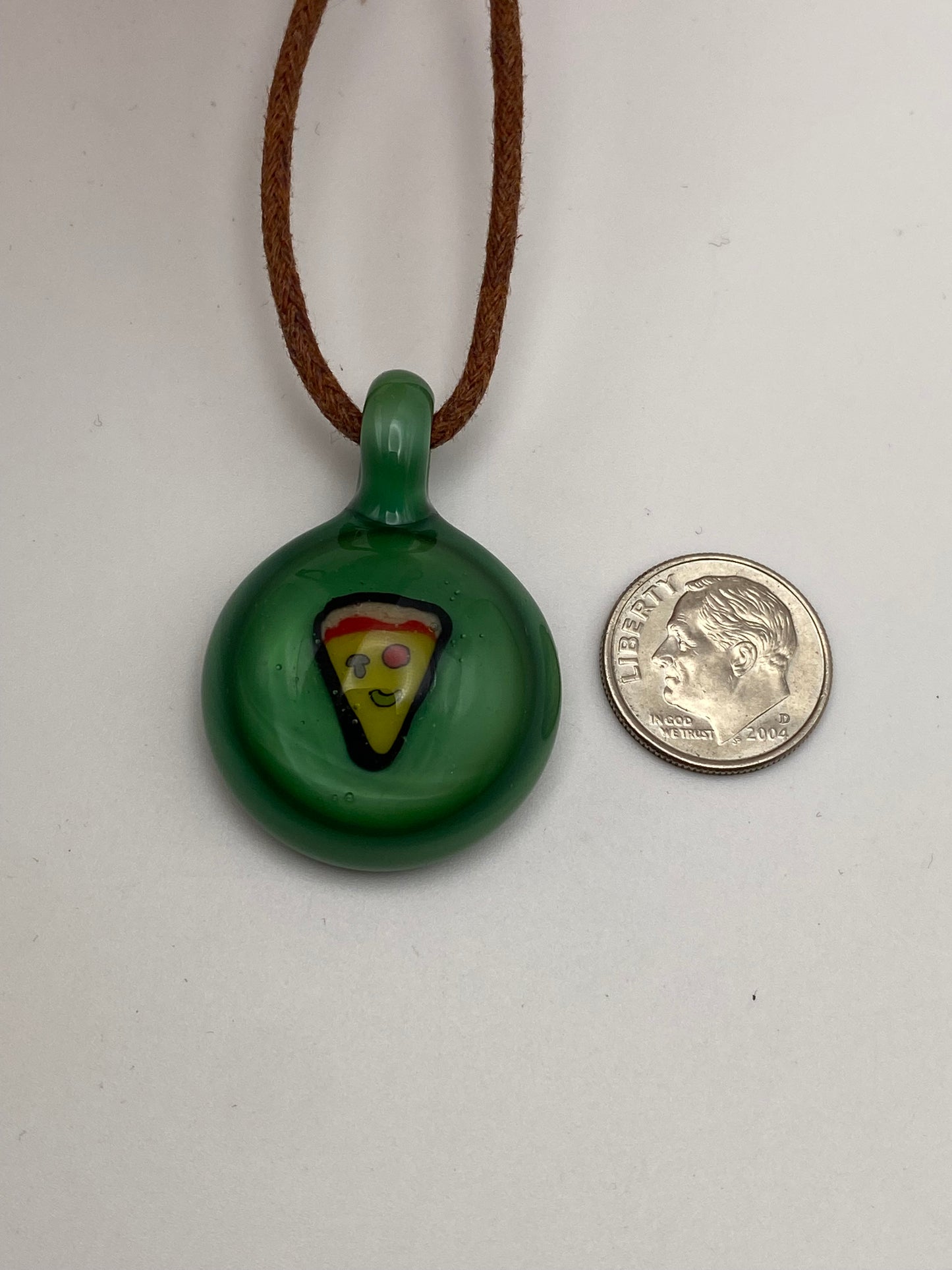 Happy Pizza Slice Pendant - Chromium