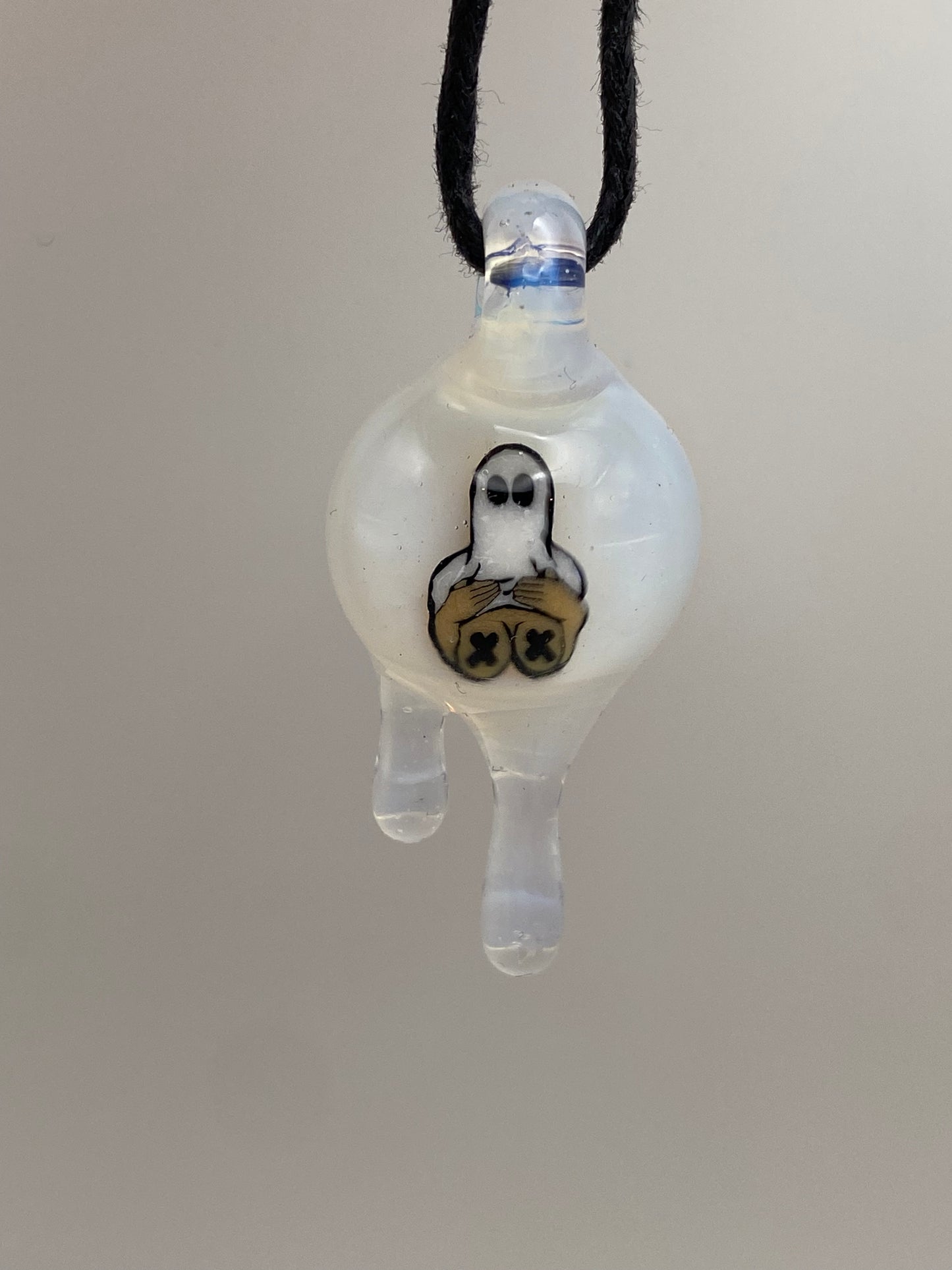 Naughty Ghost Pendant - Ghost White Drips