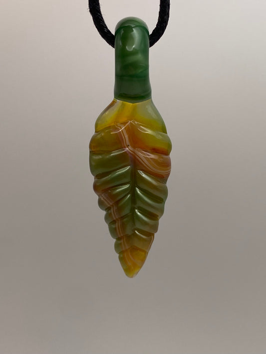 Green Gold Leaf Pendant
