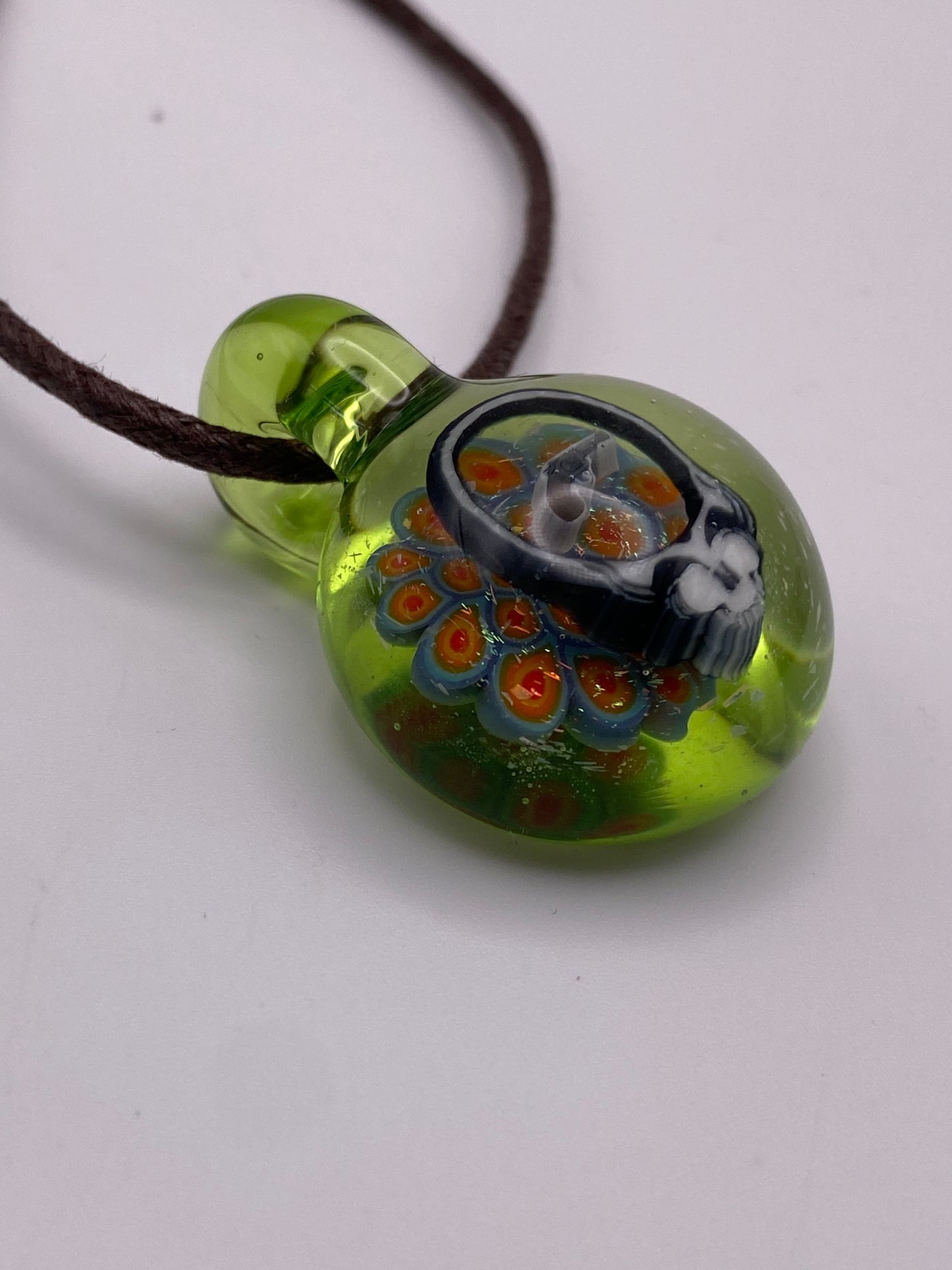 Grateful Dead Head Revolver Dichroic Pendant - Kryptonite