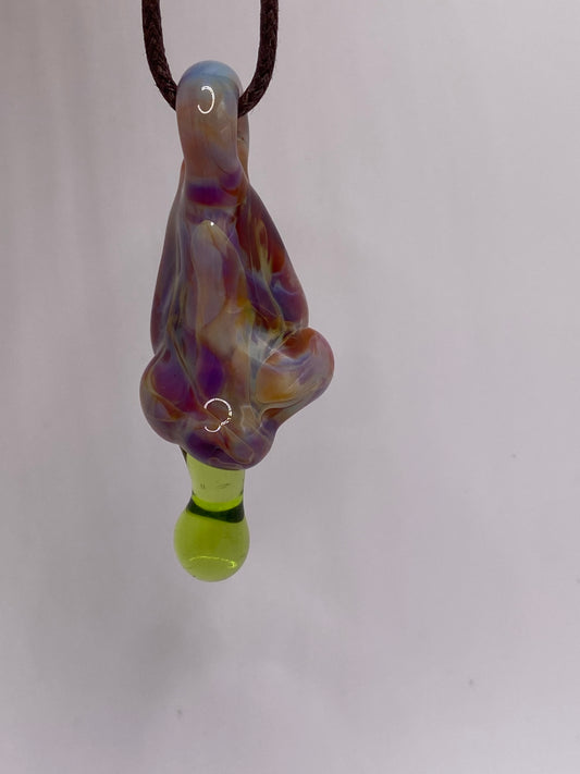 Drippy Schnozzle Pendant - Amber Purple w/ Absinthe