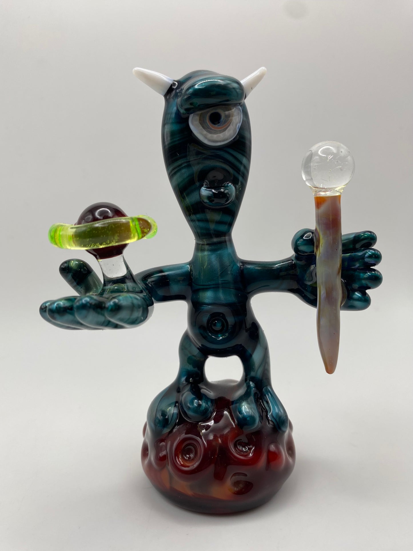 Alien Shaman Sculpture - Holding his Planet