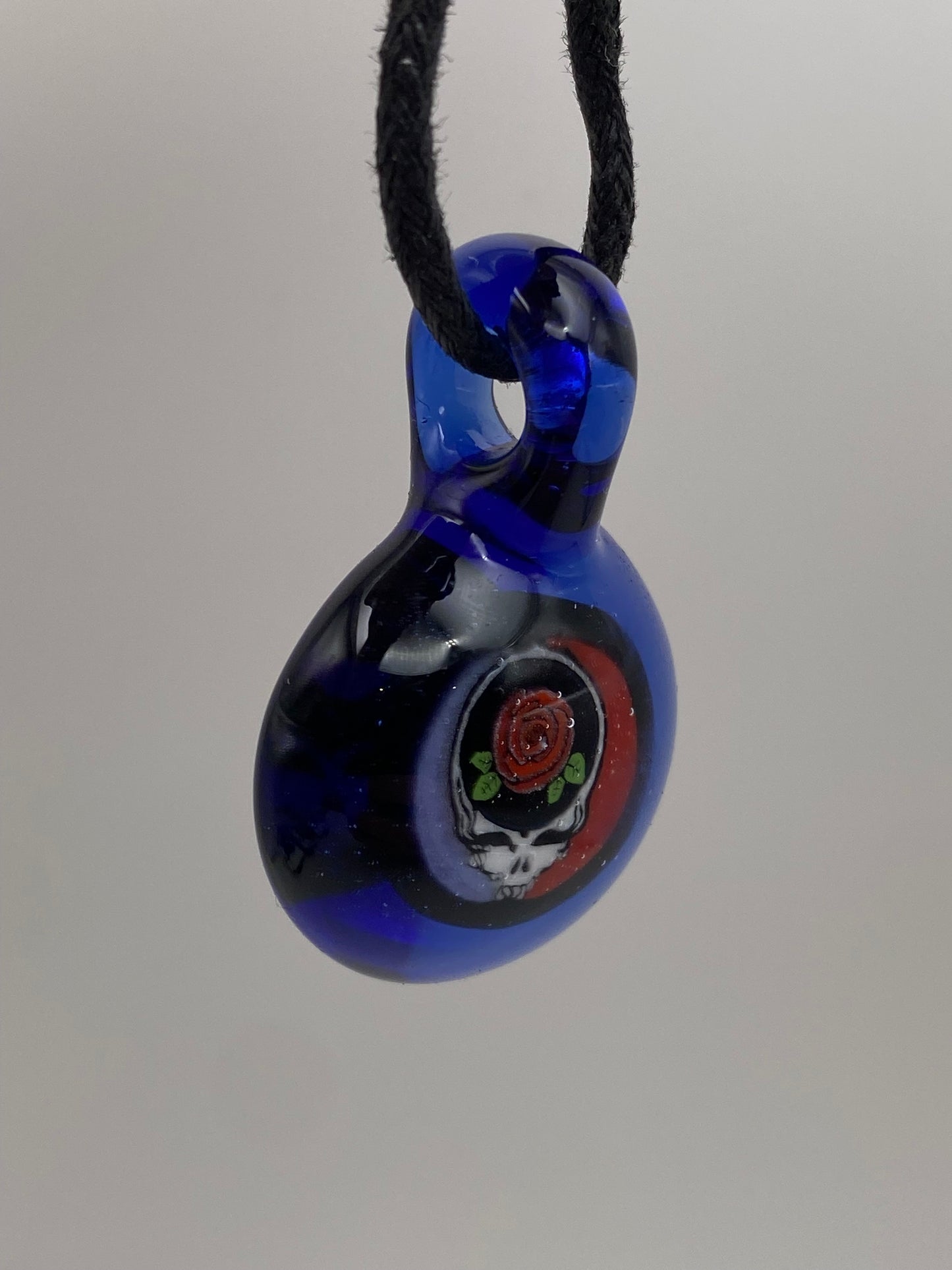Grateful Dead Rose Stealie Pendant - Lite Cobalt