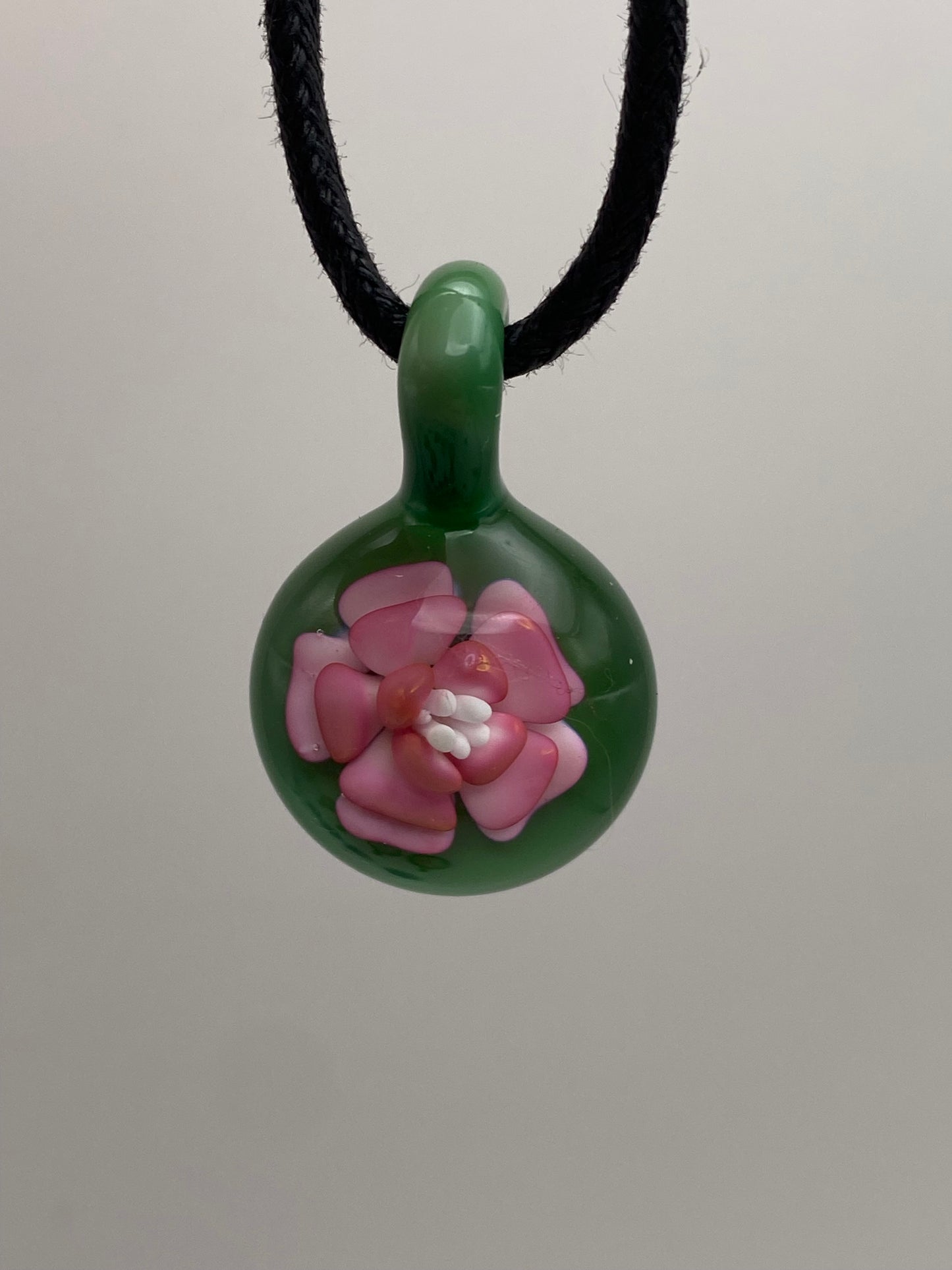 Flower Implosion Pendant - Gold Fume - w/ White Stamen and Chromium