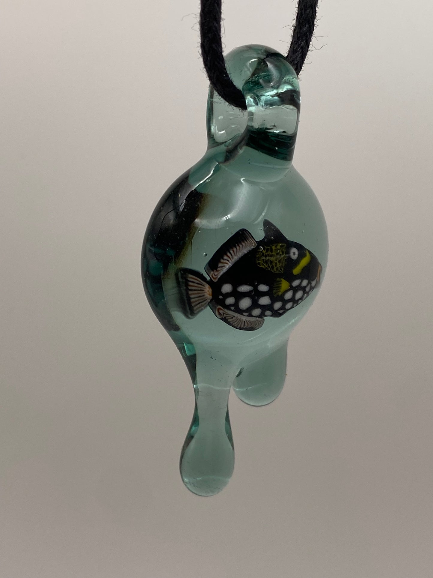 Cowfish Pendant - Teal Drips