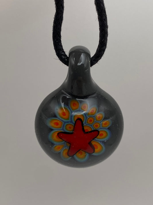 Star Pendant - Red with Chip stack