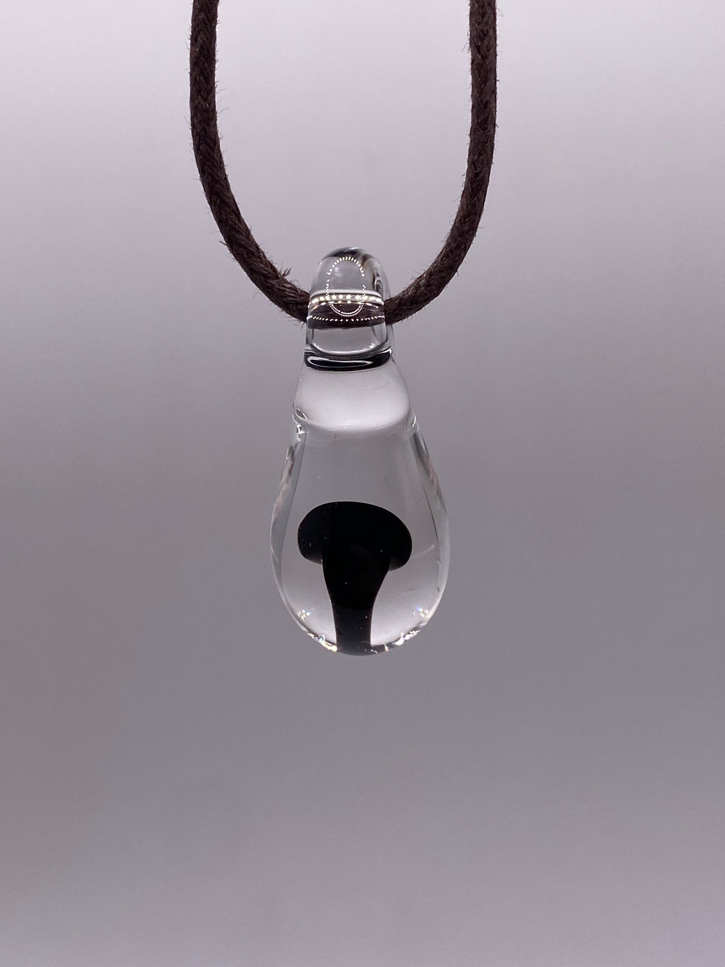 Mushroom Pendant - Jet Black