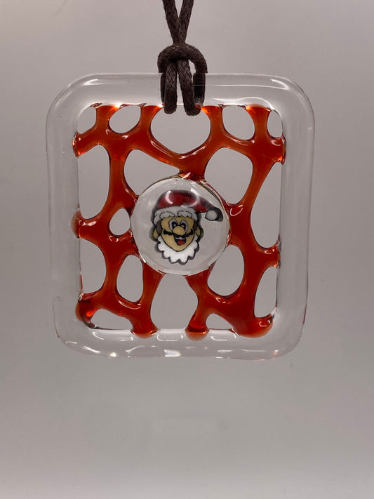 Murrine Webbing Ornament - Mario Santa Claus