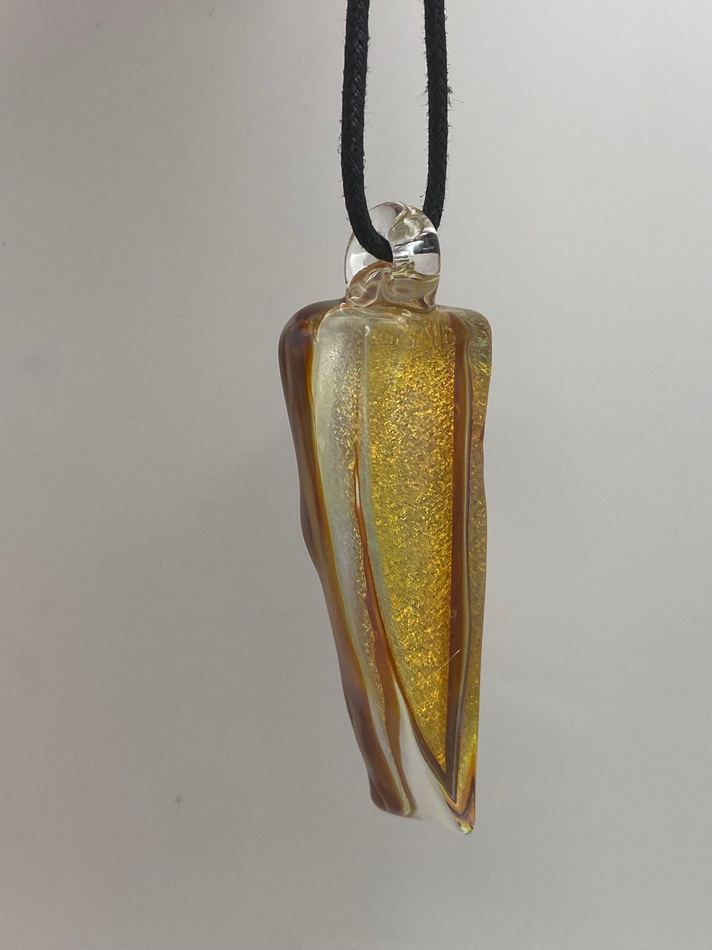 Dichroic Slab Pendant - Gold / Butterscotch