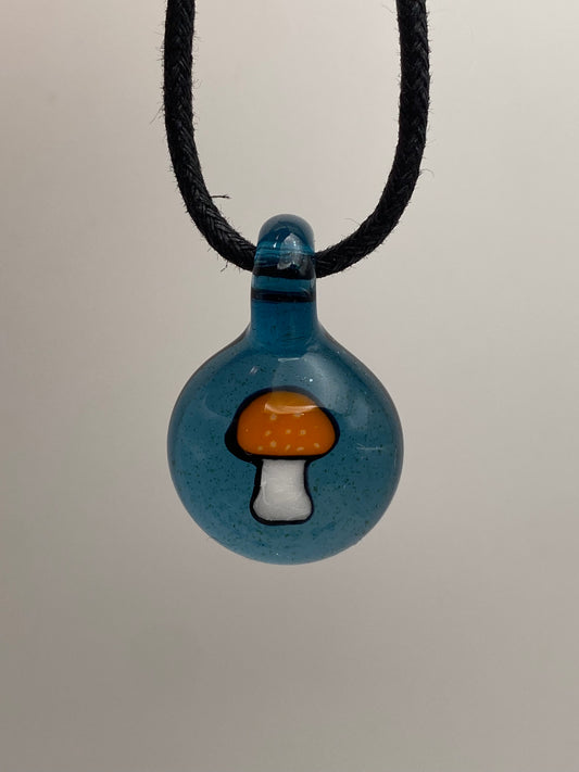 Mushroom Pendant Orange - Blue Stardust