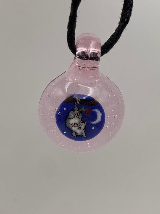 Blossom the Possum Pendant - Pink