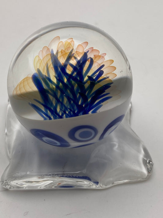 Implosion Marble - 24k Gold/.999 silver Fumed with cobalt