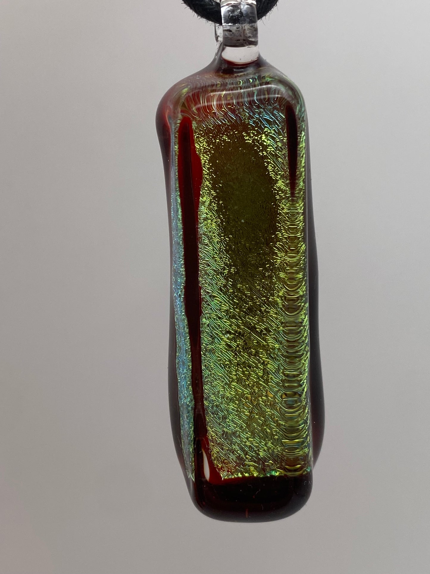 Dichroic Slab Pendant - Gold/blue/ruby red