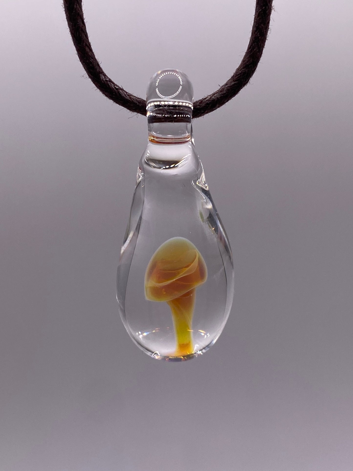 Mushroom Pendant - Amber Purple