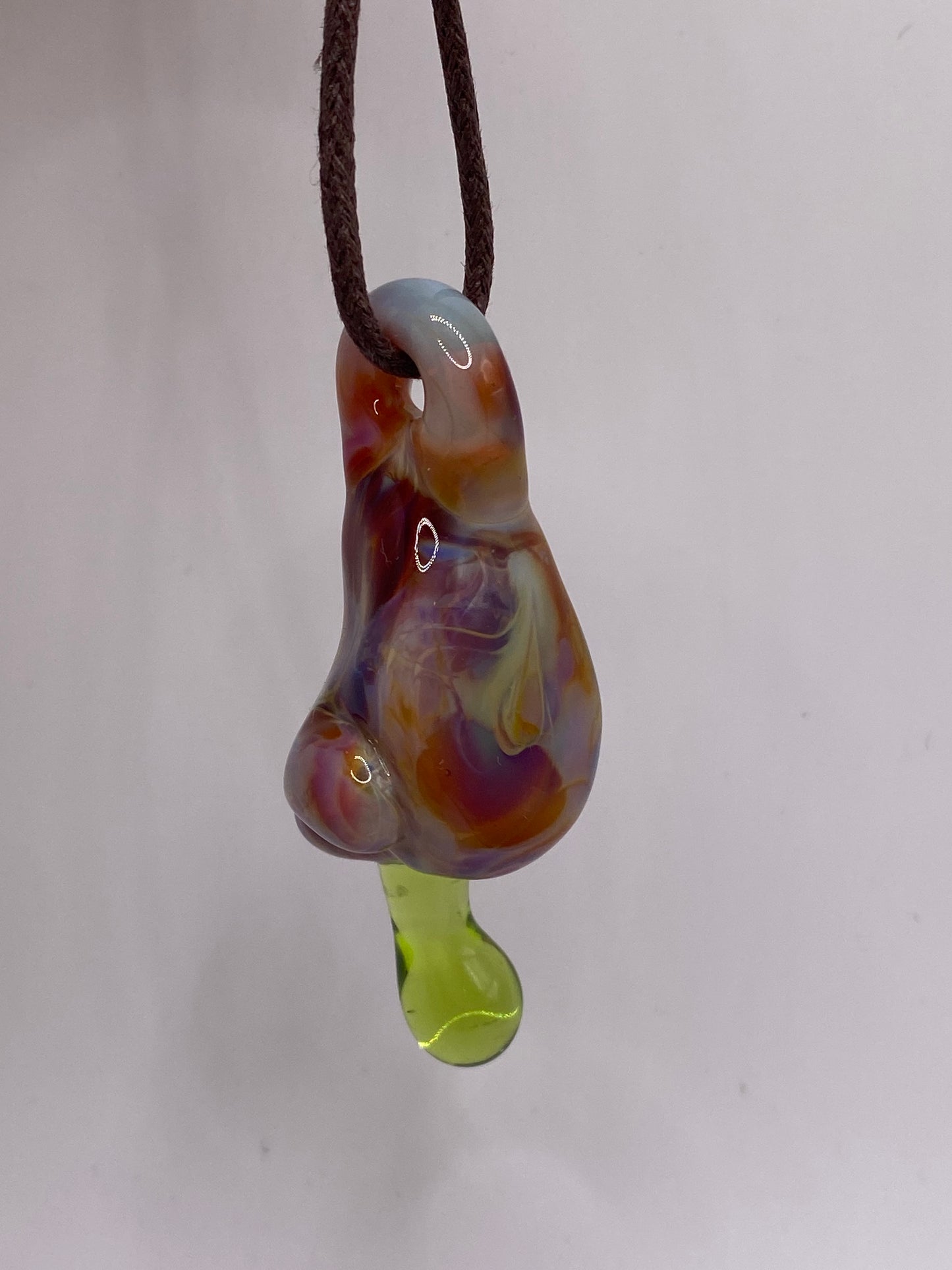 Drippy Schnozzle Pendant - Amber Purple w/ Absinthe