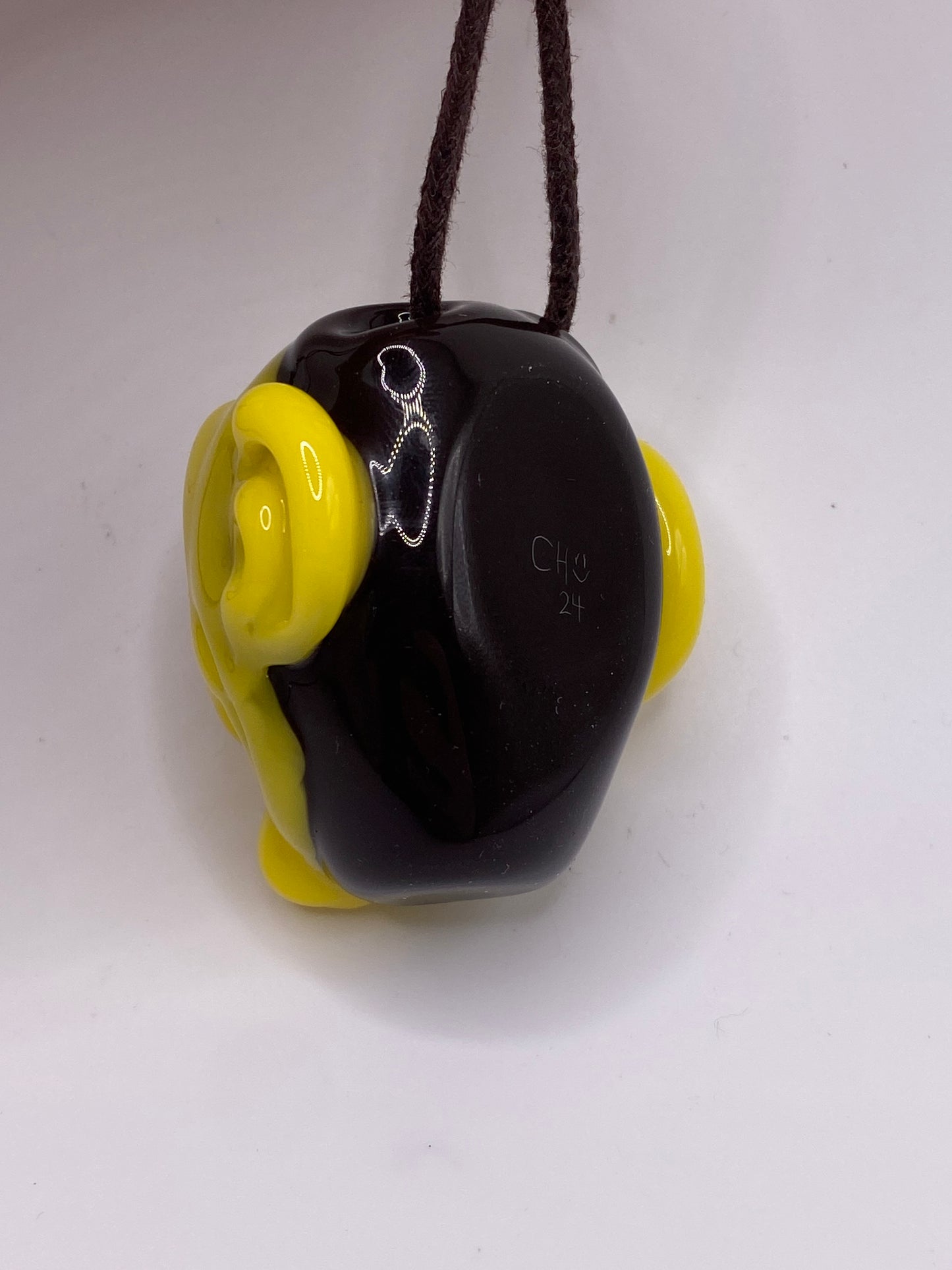 Sculpted Face Pendant - Canary and Grizzly with Rasta Eyes