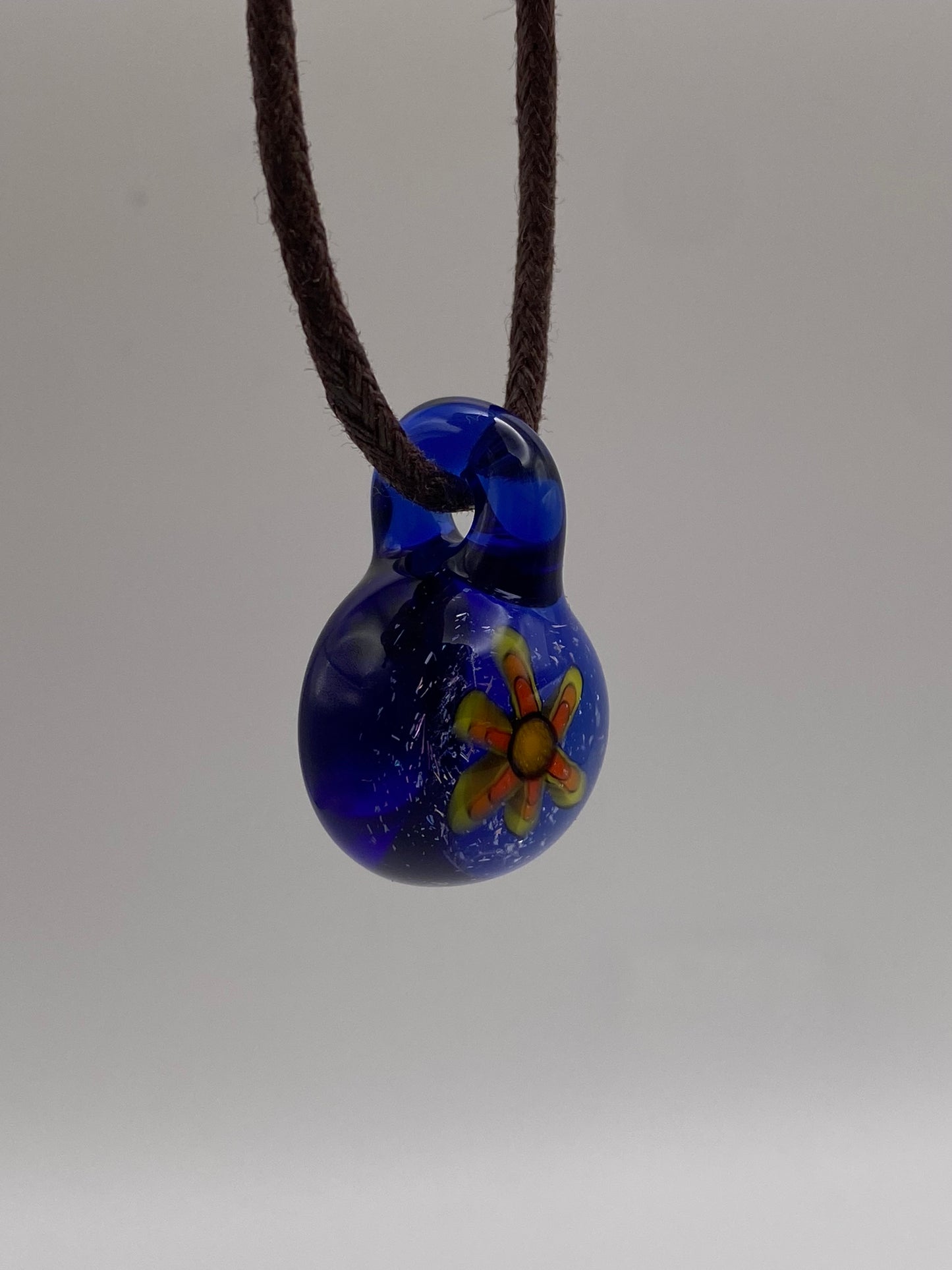 Psychedelic Flower Pendant - Lite Cobalt