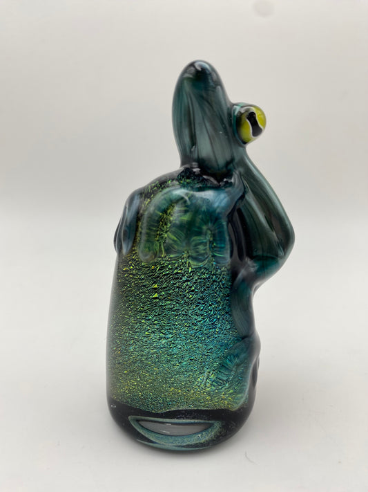 Frog on Dichroic Rock - Neptunium w/ blue stardust
