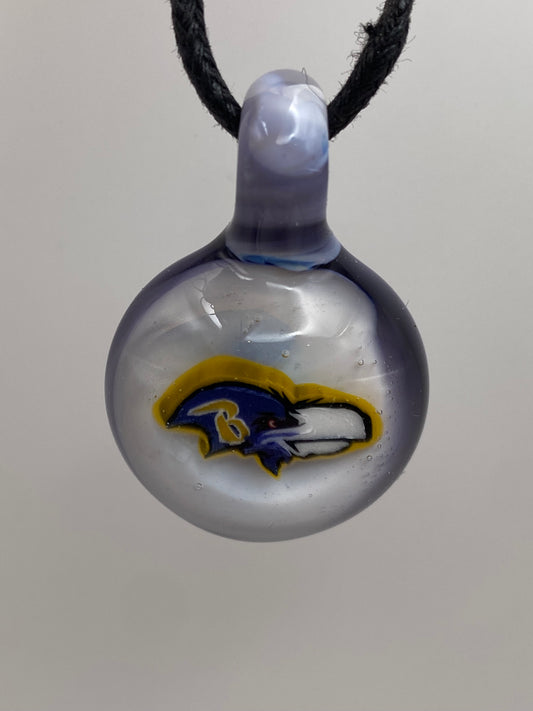 Baltimore Ravens Pendant - White/Dark Purple