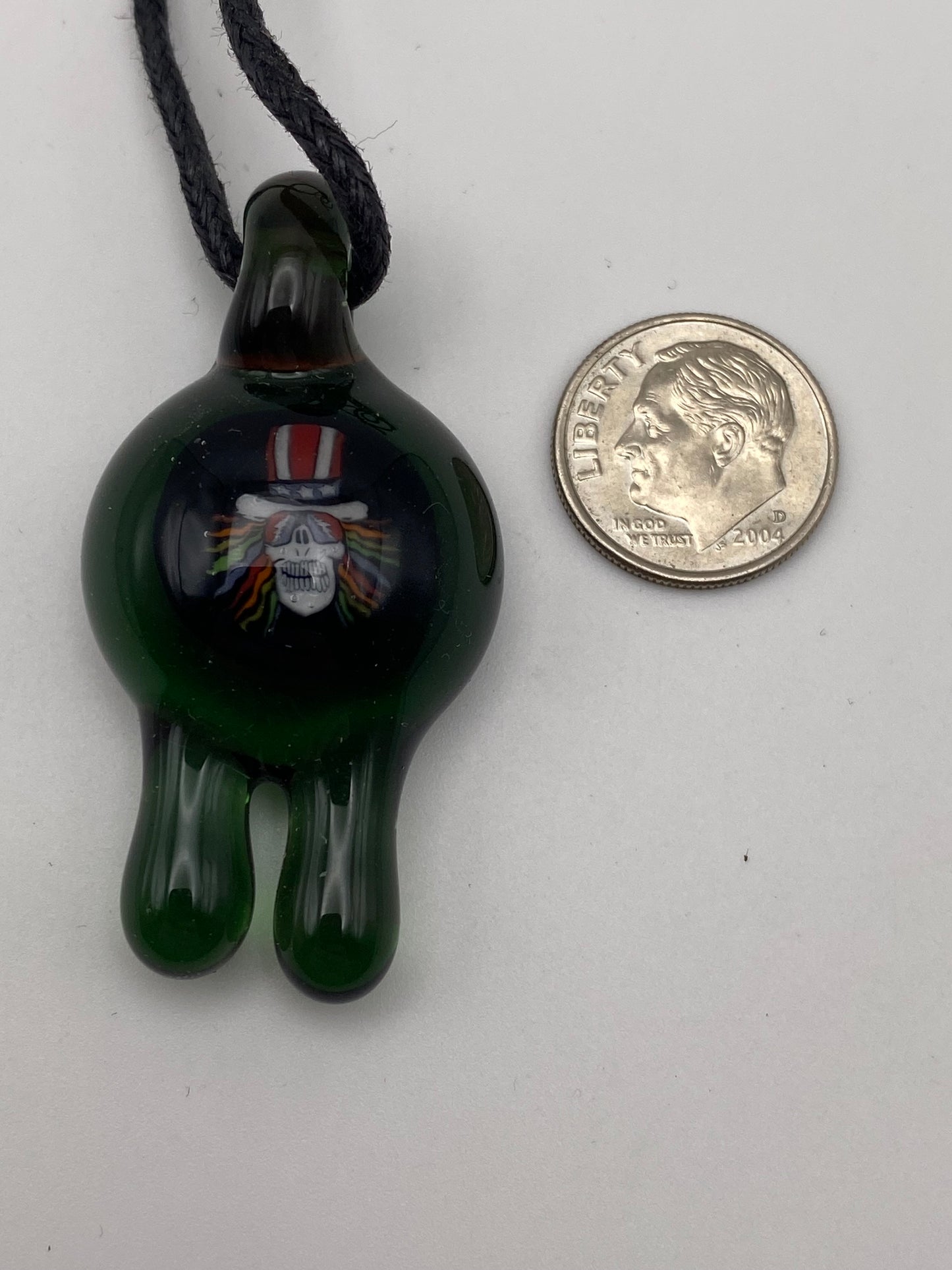 Grateful Dead Uncle Sam Pendant - Dark Green Drips